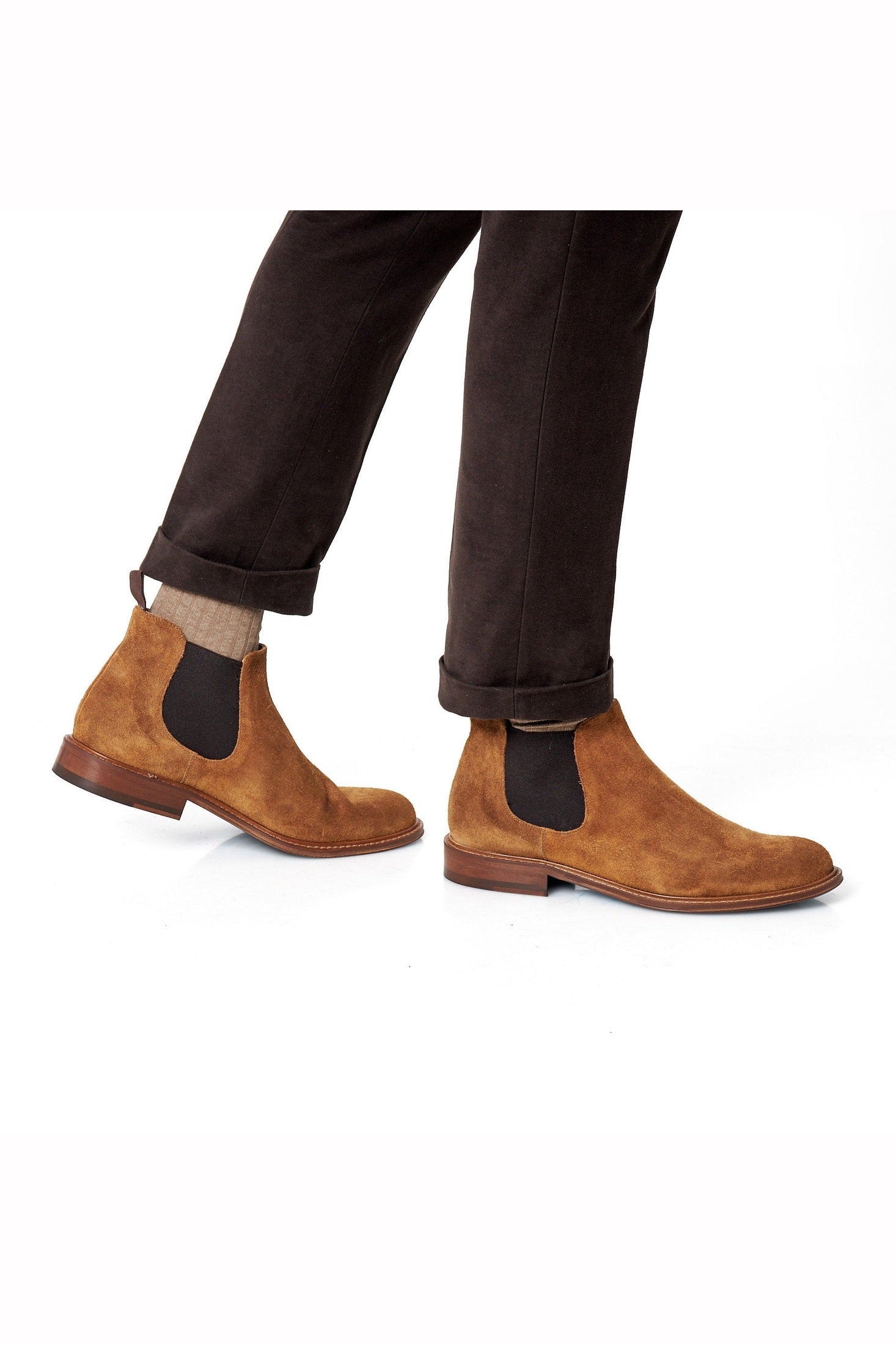 TAN ITALIAN SUEDE CHELSEA BOOTS