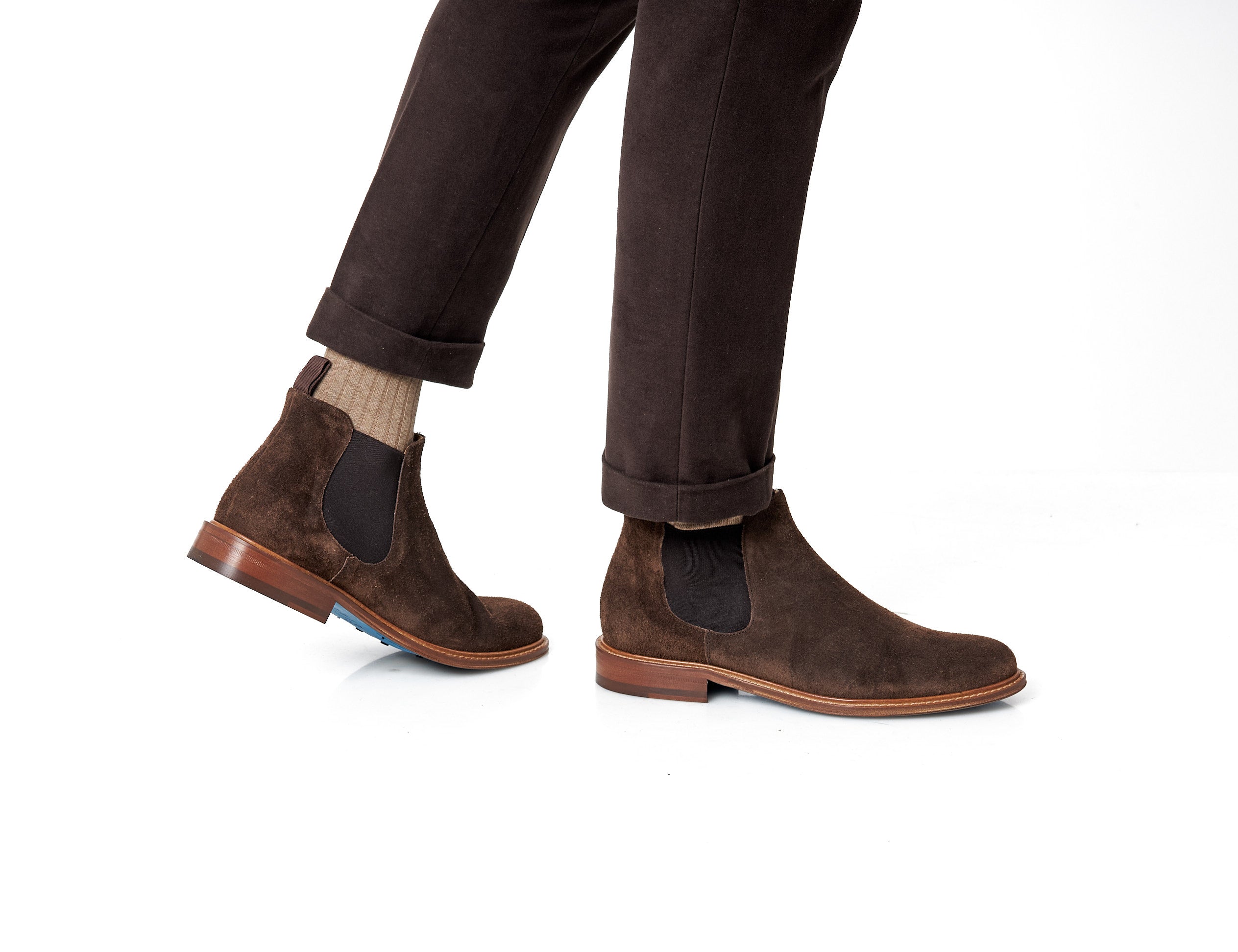 BROWN ITALIAN SUEDE CHELSEA BOOTS