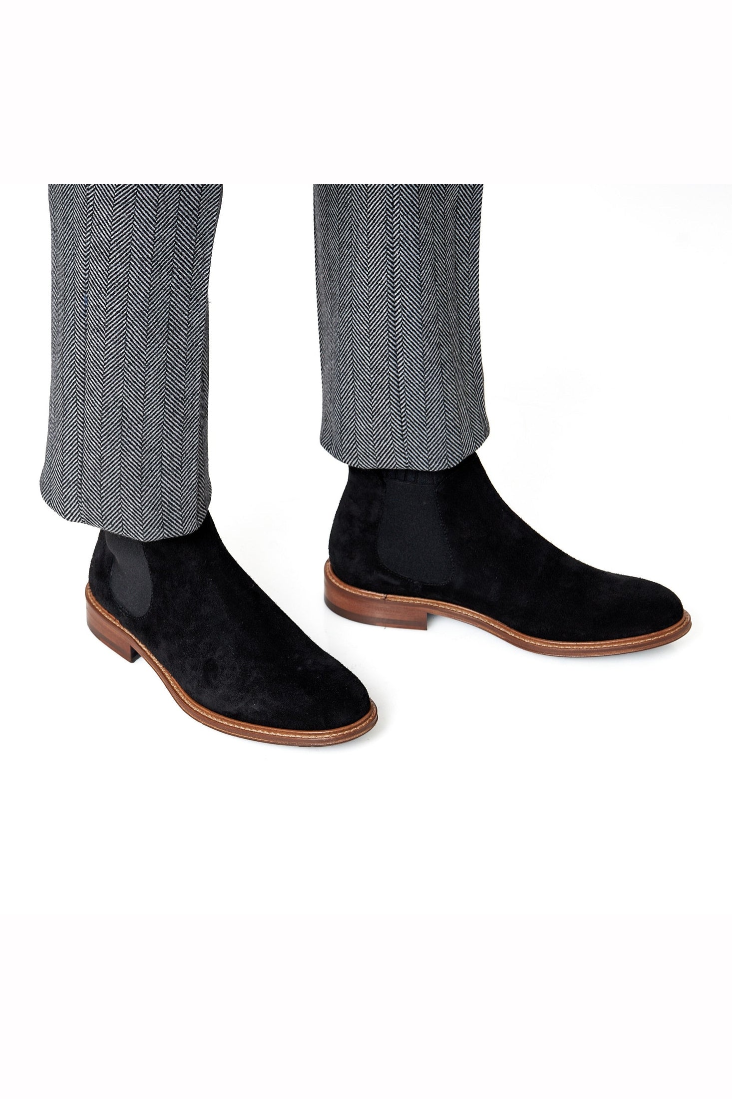 BLACK ITALIAN SUEDE CHELSEA BOOTS