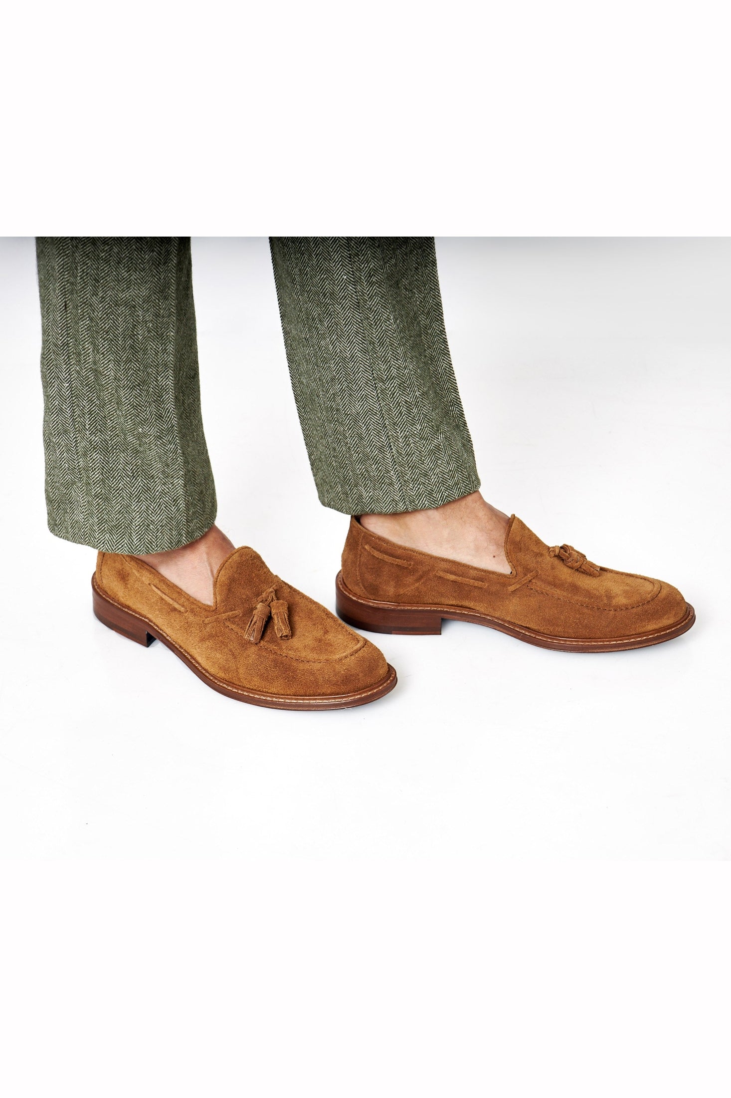 TAN ITALIAN SUEDE TASSEL LOAFER