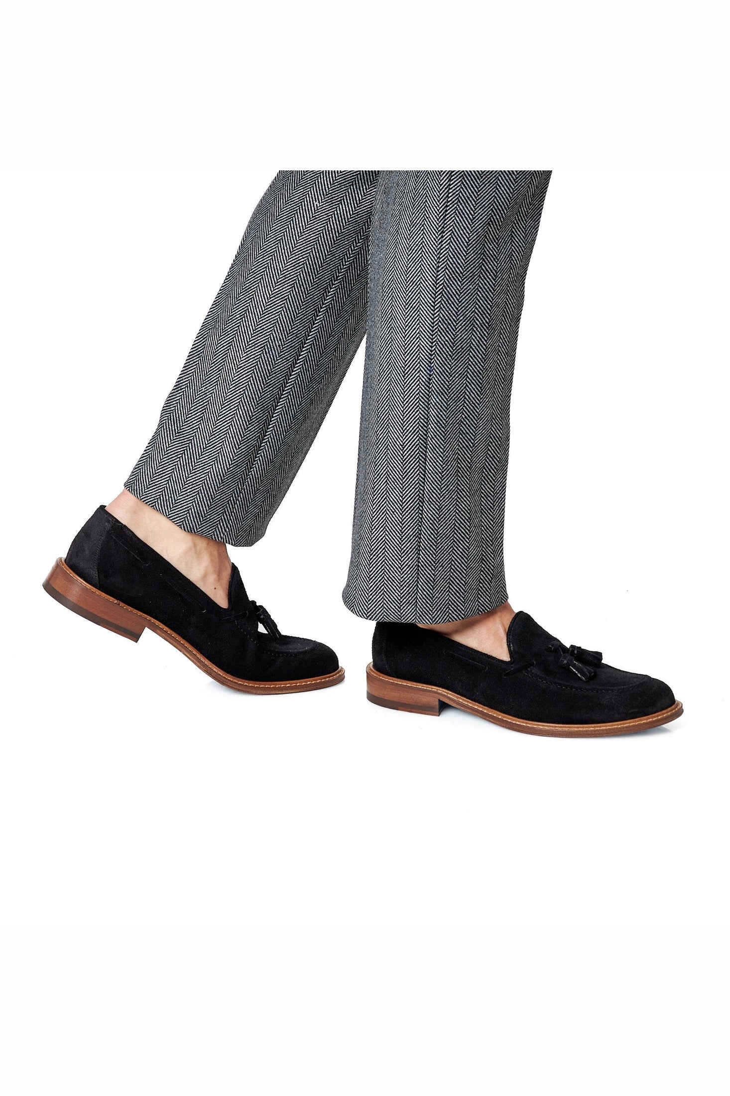 BLACK ITALIAN SUEDE TASSEL LOAFER