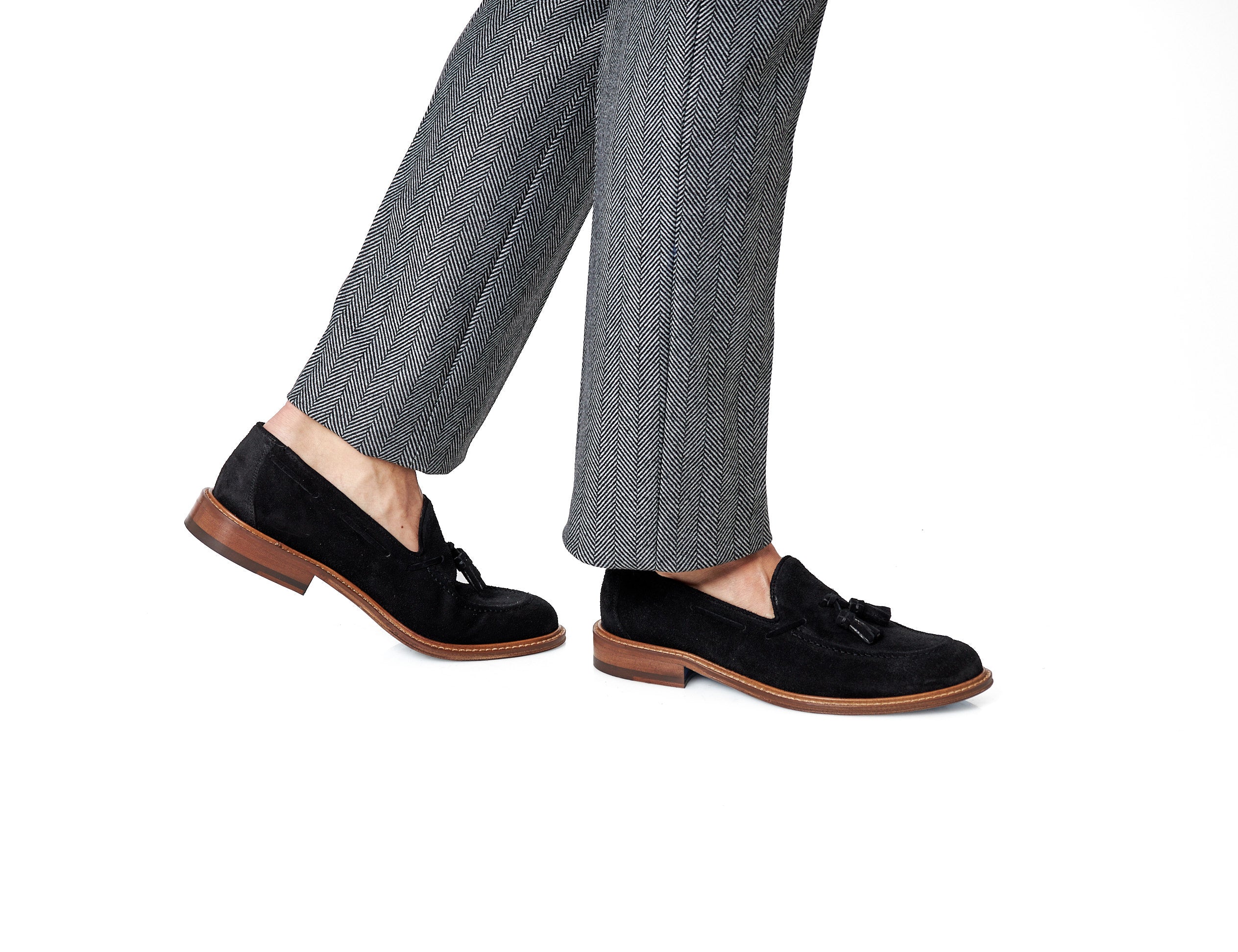 BLACK ITALIAN SUEDE TASSEL LOAFER