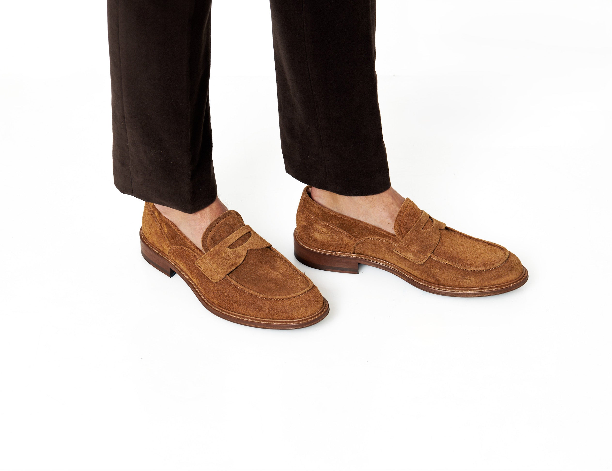 TAN ITALIAN SUEDE PENNY LOAFER