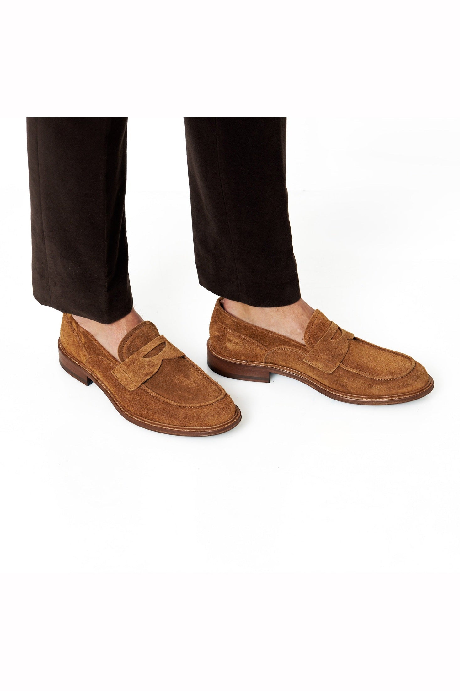 TAN ITALIAN SUEDE PENNY LOAFER