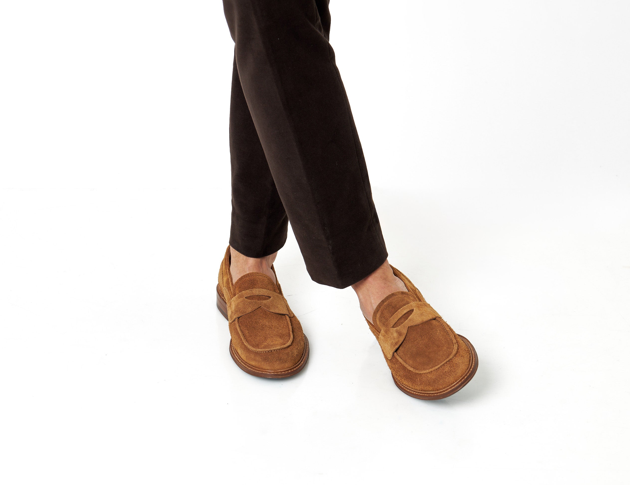 TAN ITALIAN SUEDE PENNY LOAFER