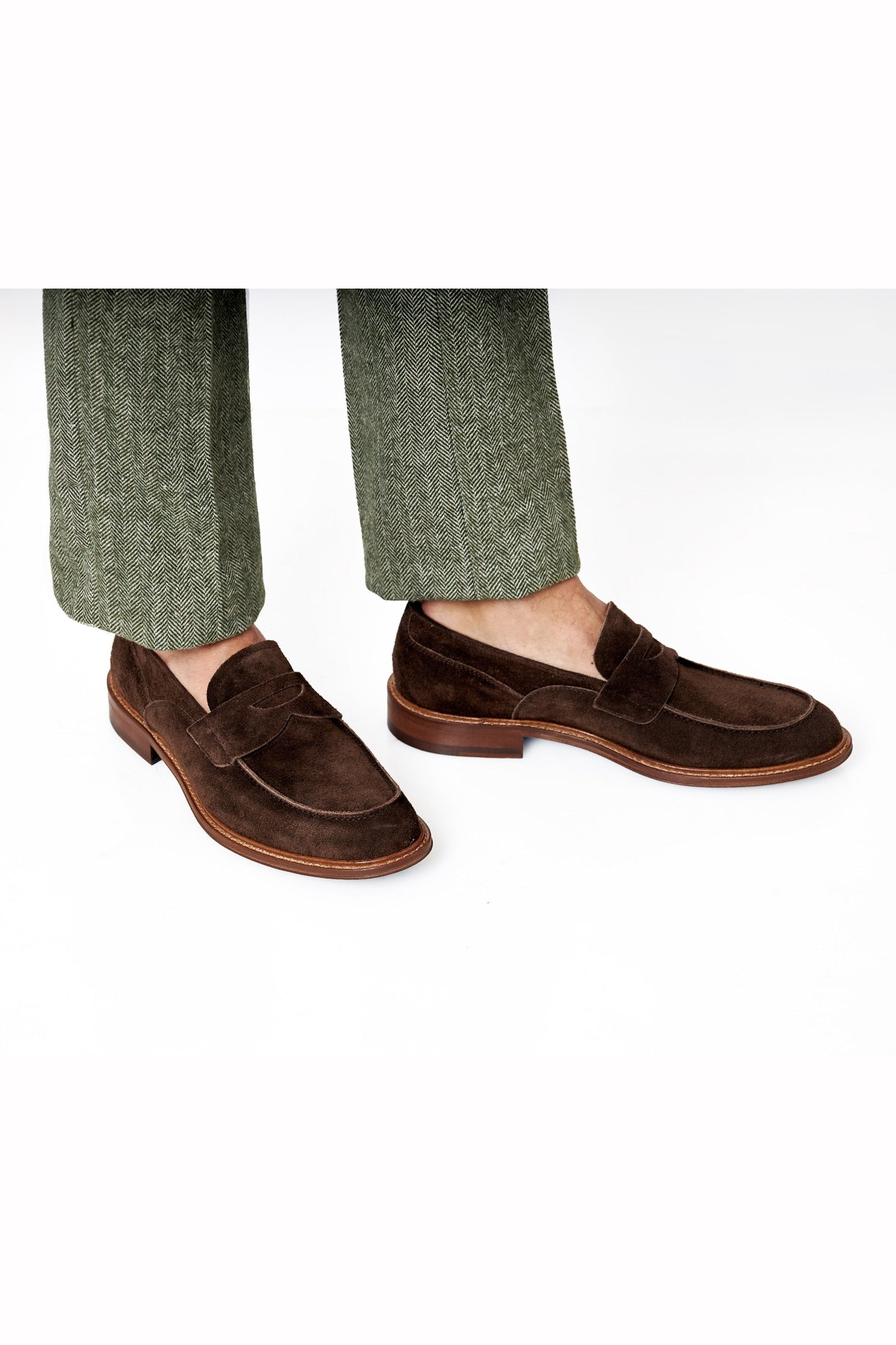 BROWN ITALIAN SUEDE PENNY LOAFER