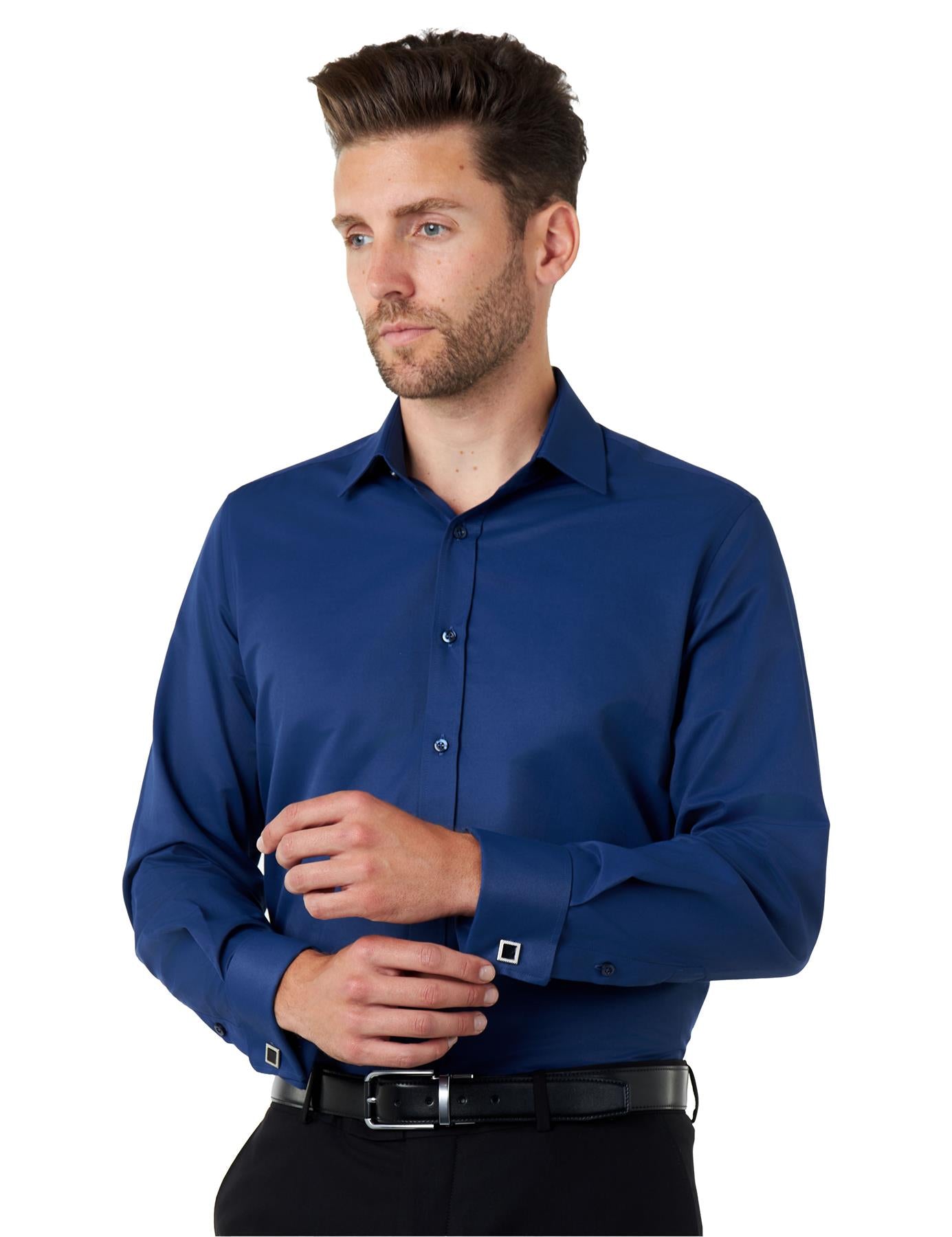 CLASSIC NAVY DOUBLE CUFF SHIRT