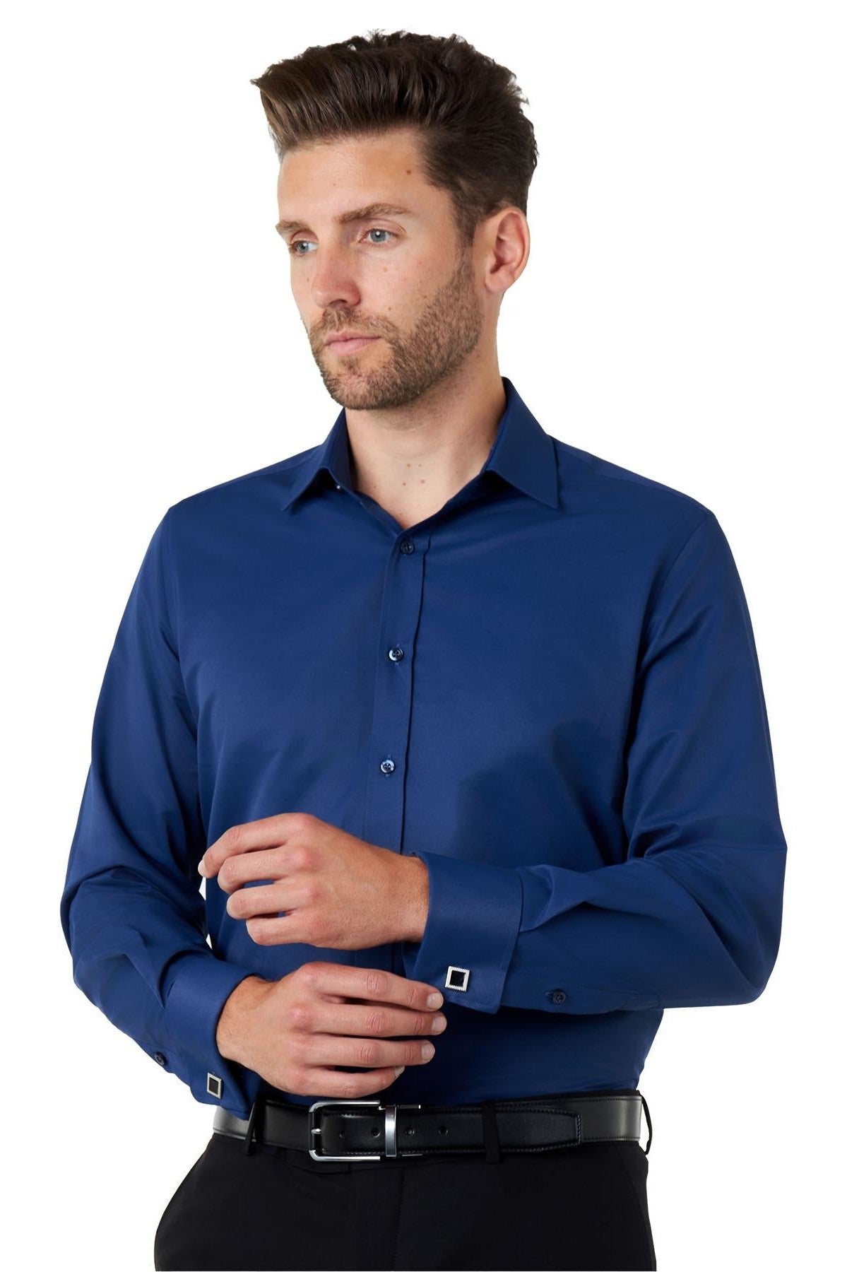 CLASSIC NAVY DOUBLE CUFF SHIRT