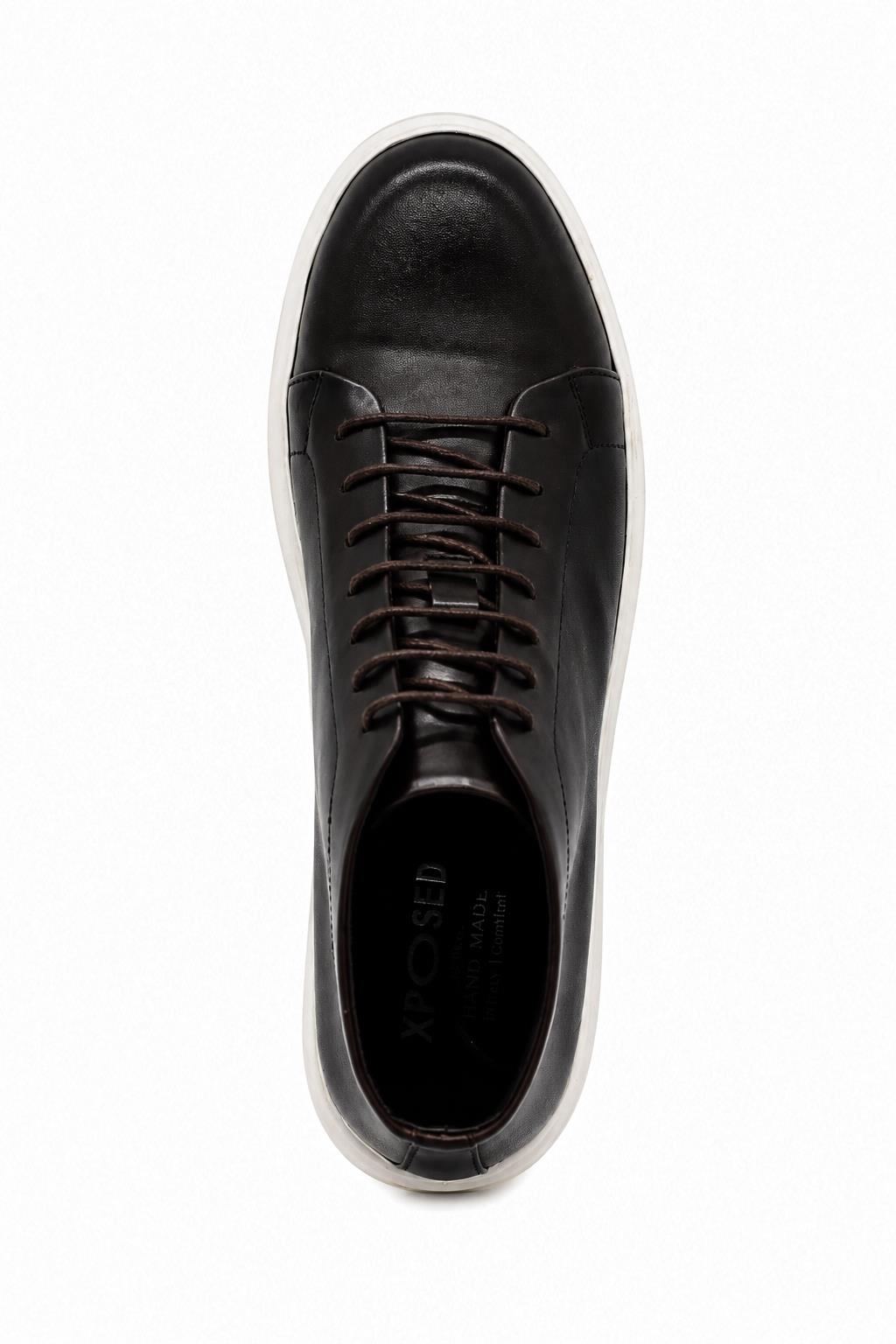 ASTER - Men’s Coffee Brown Leather Ankle Trainer Boots Sartorial Shoes