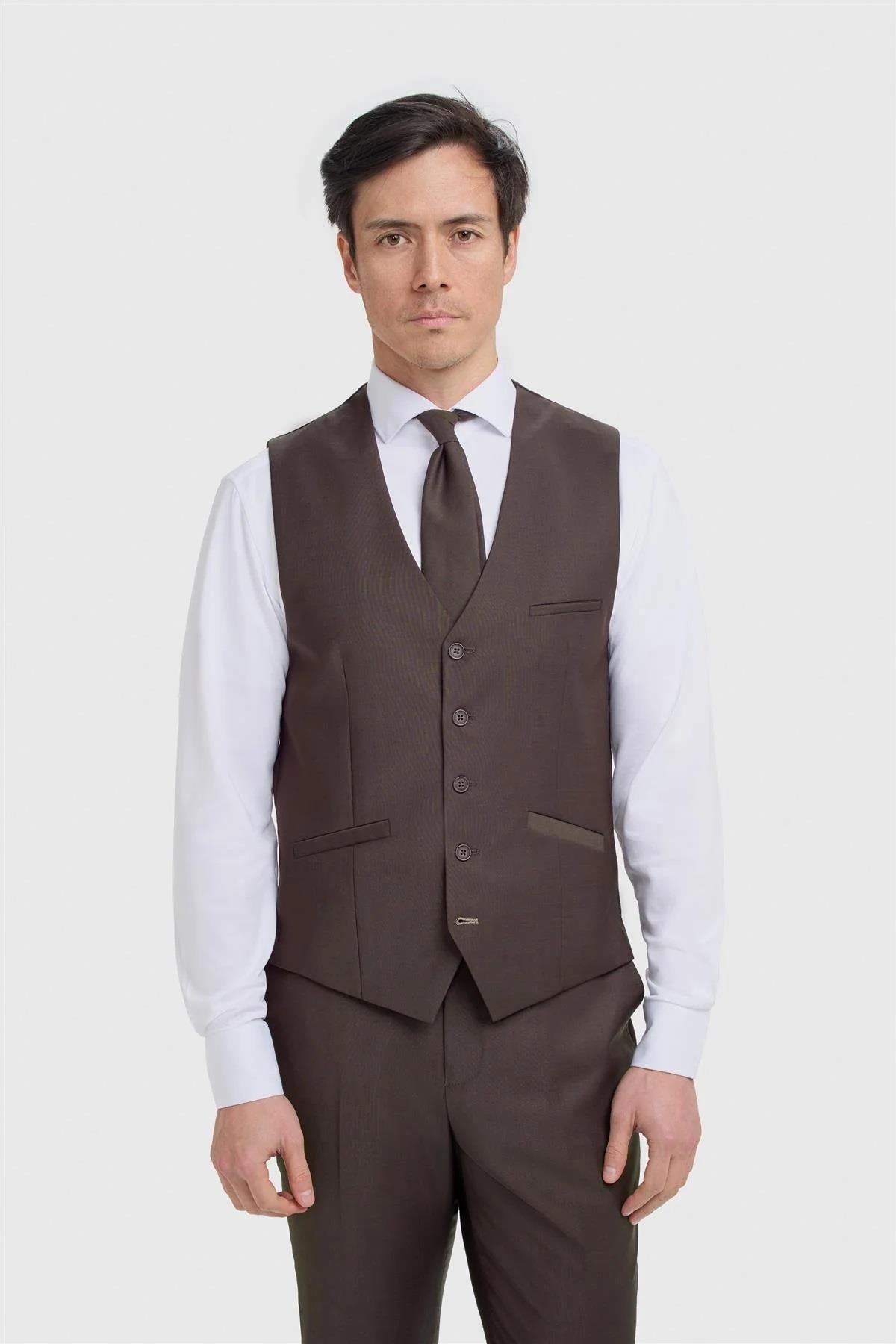 Cavani Bond Auburn Men’s Wool Blend Tailored Waistcoat CAVANI