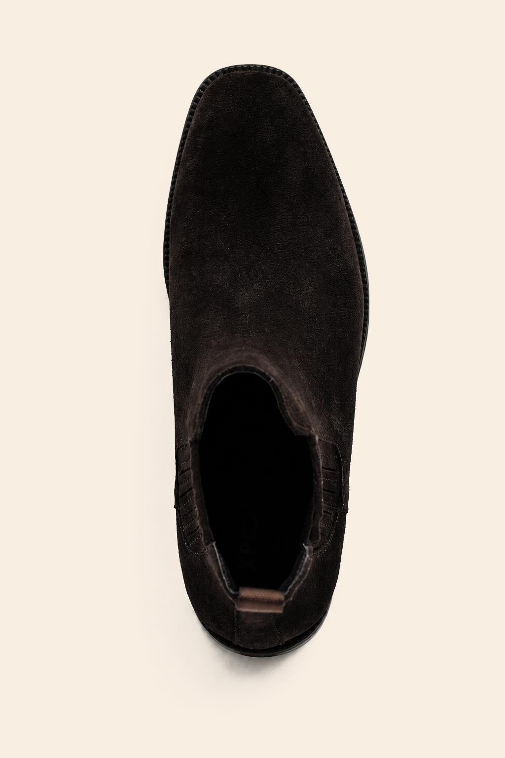 RAMOS Men’s Brown Smooth Suede Leather Chelsea Boots Sartorial Shoes