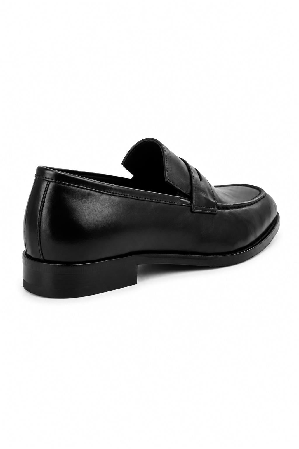 CRUX Men’s Black Calf Leather Penny Loafers Sartorial Shoes