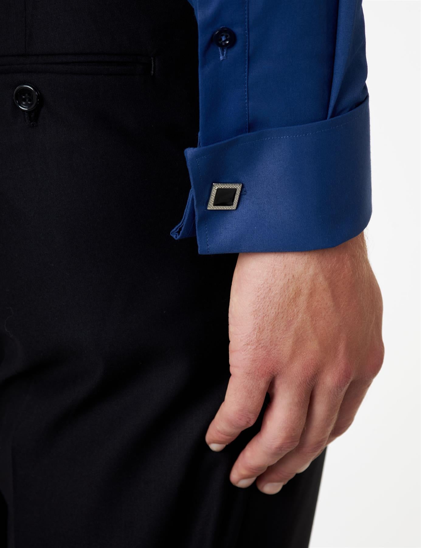 CLASSIC NAVY DOUBLE CUFF SHIRT