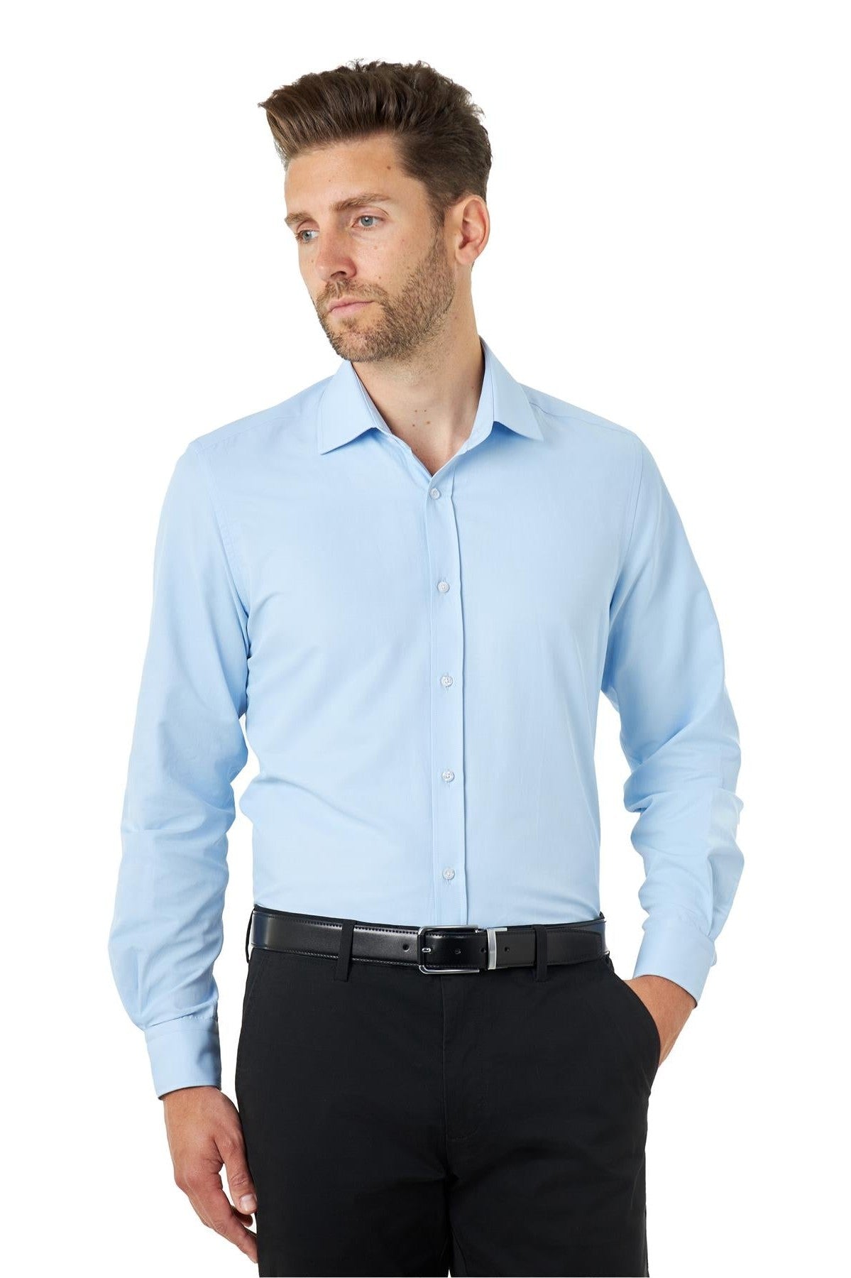 CLASSIC BLUE SINGLE CUFF TAILORED FIT SHIRT
