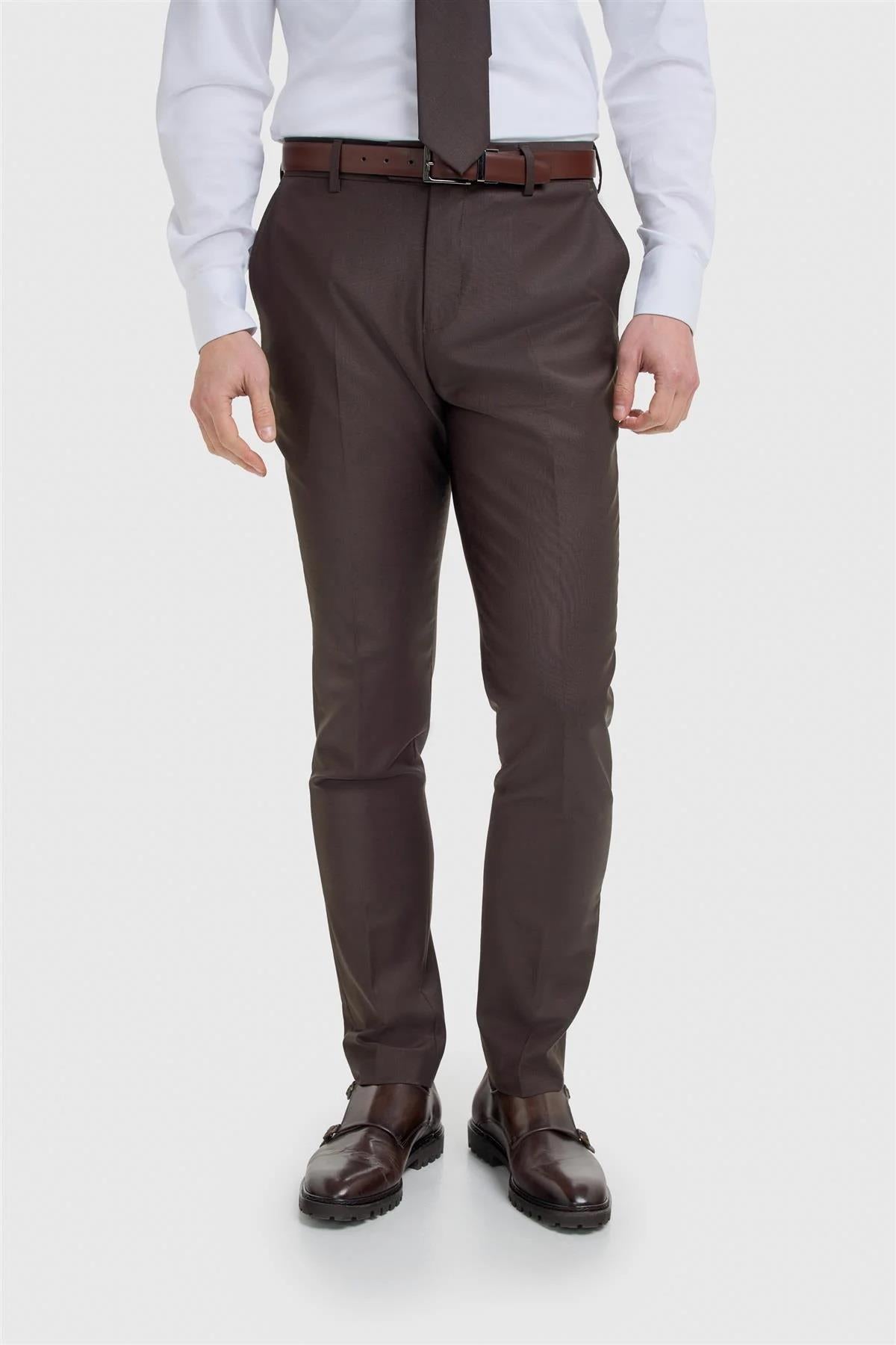 Cavani Bond Auburn Men’s Wool Blend Tailored Trousers CAVANI
