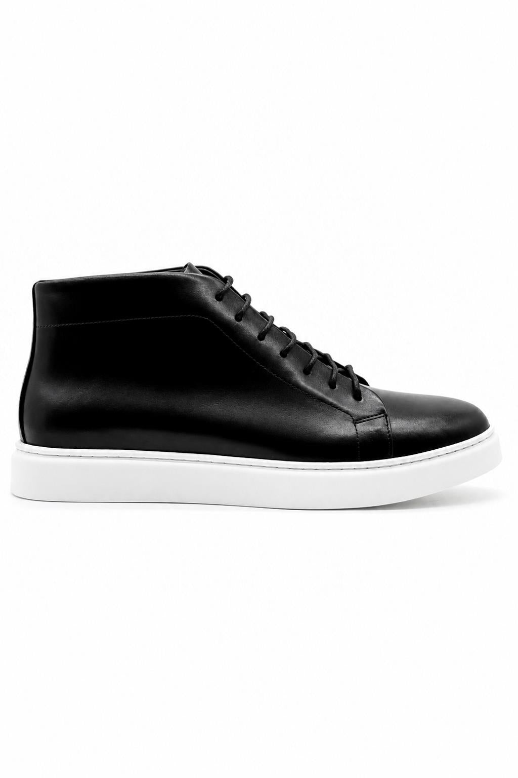 ASTER Men’s Black Leather Ankle Trainer Boots Sartorial Shoes
