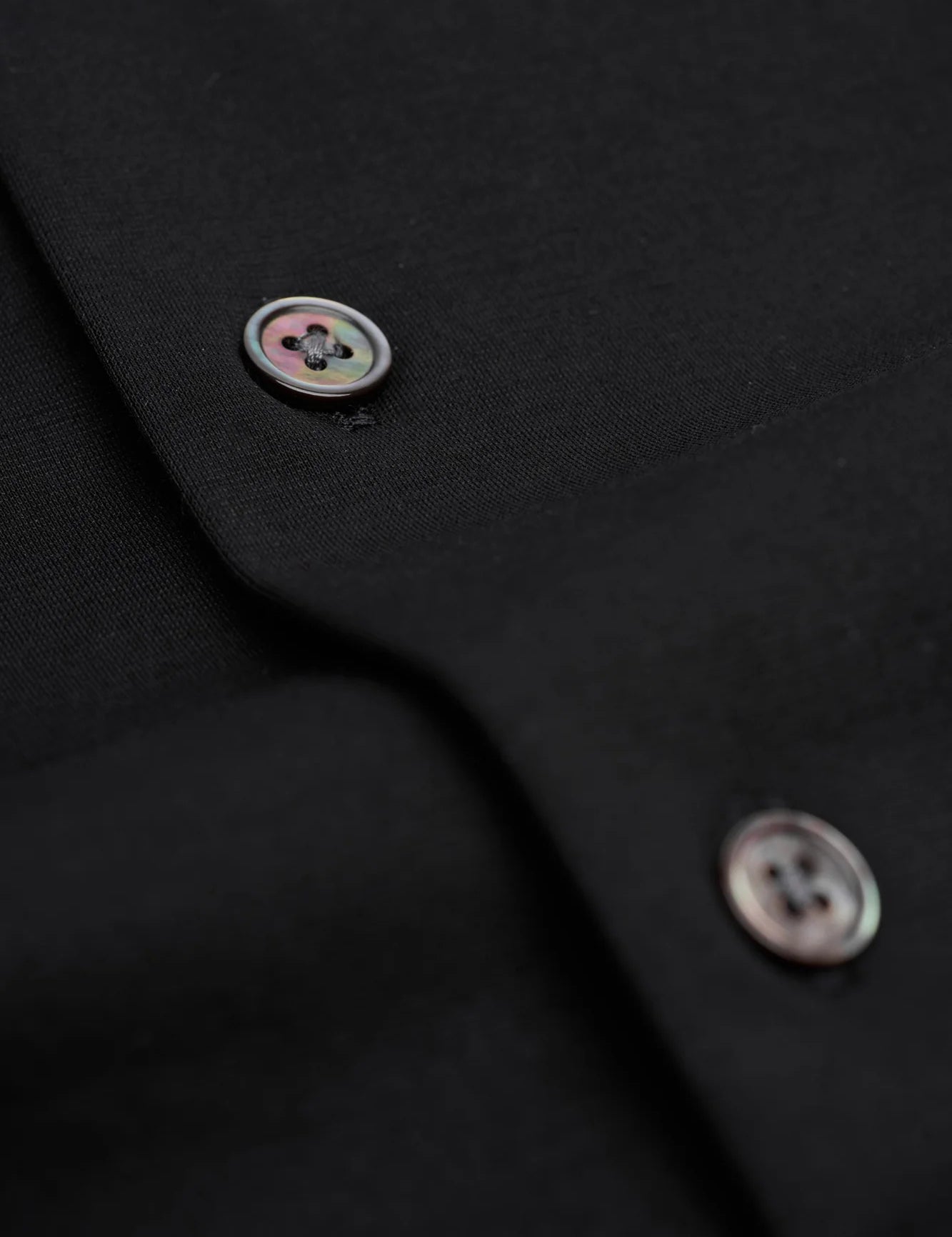 Black Cotton Stretch Slim Fit Shirt – Short Sleeve