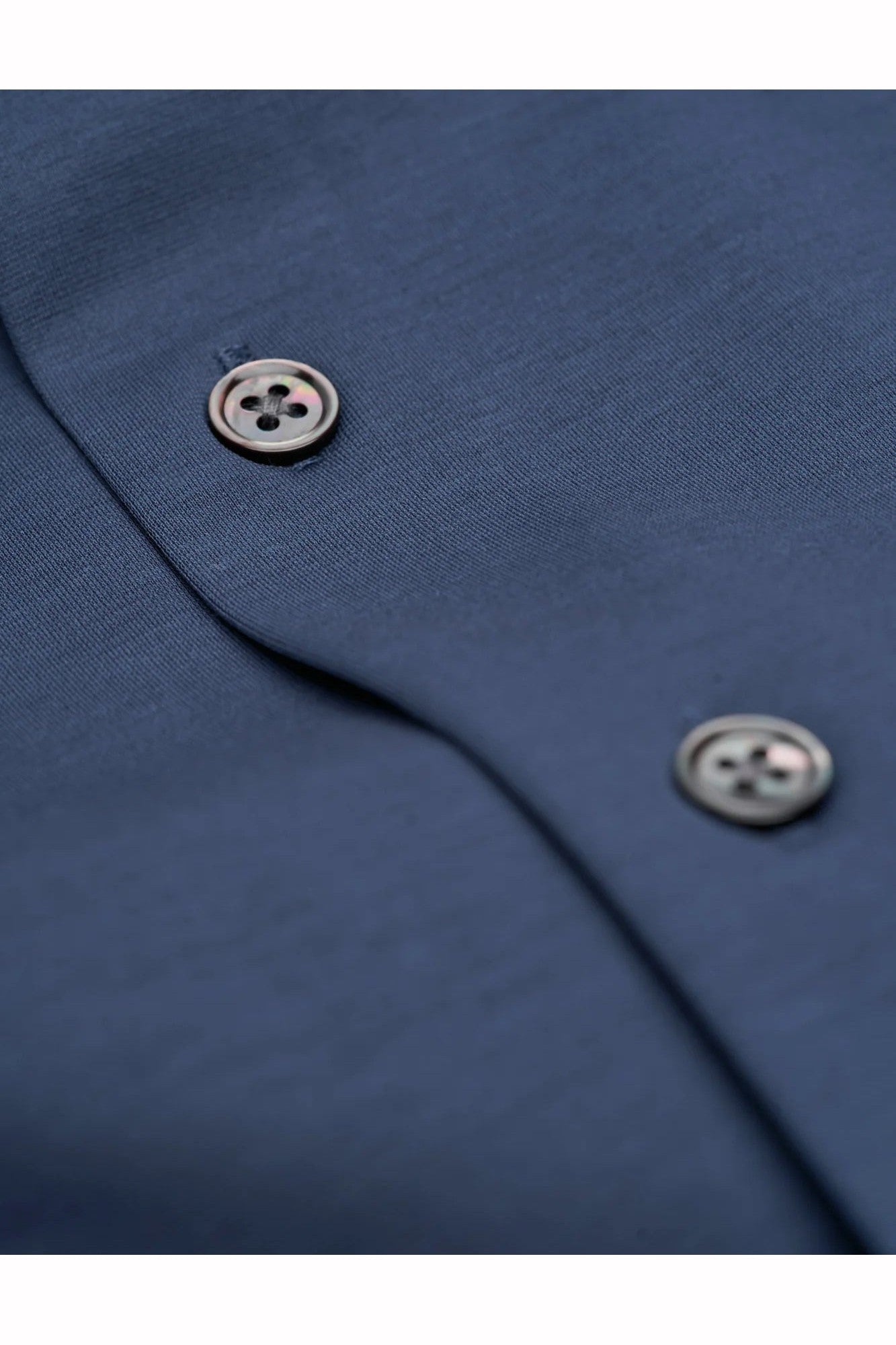 Blue Cotton Stretch Slim Fit Shirt – Short Sleeve