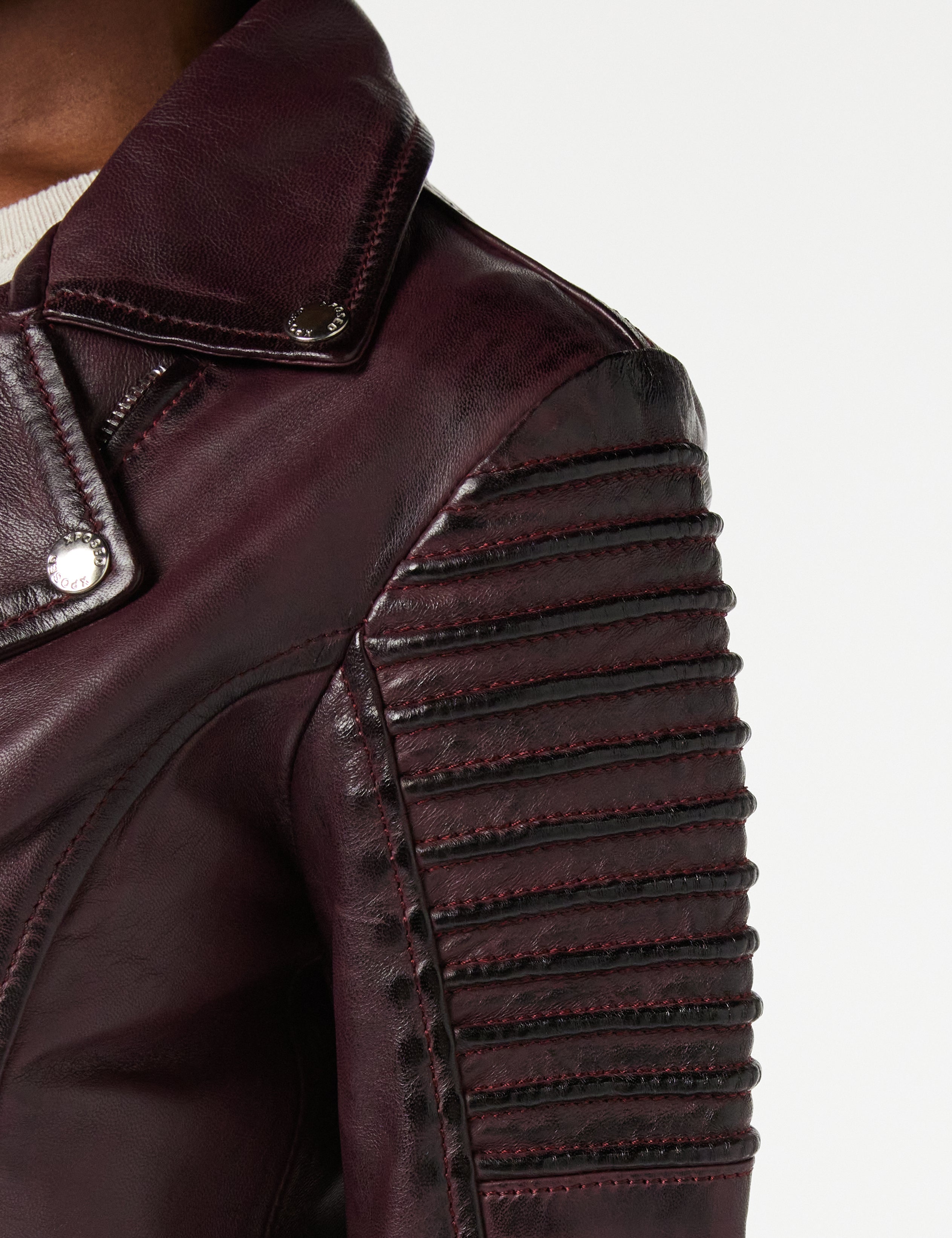 Ladies Retro Biker Burgundy
