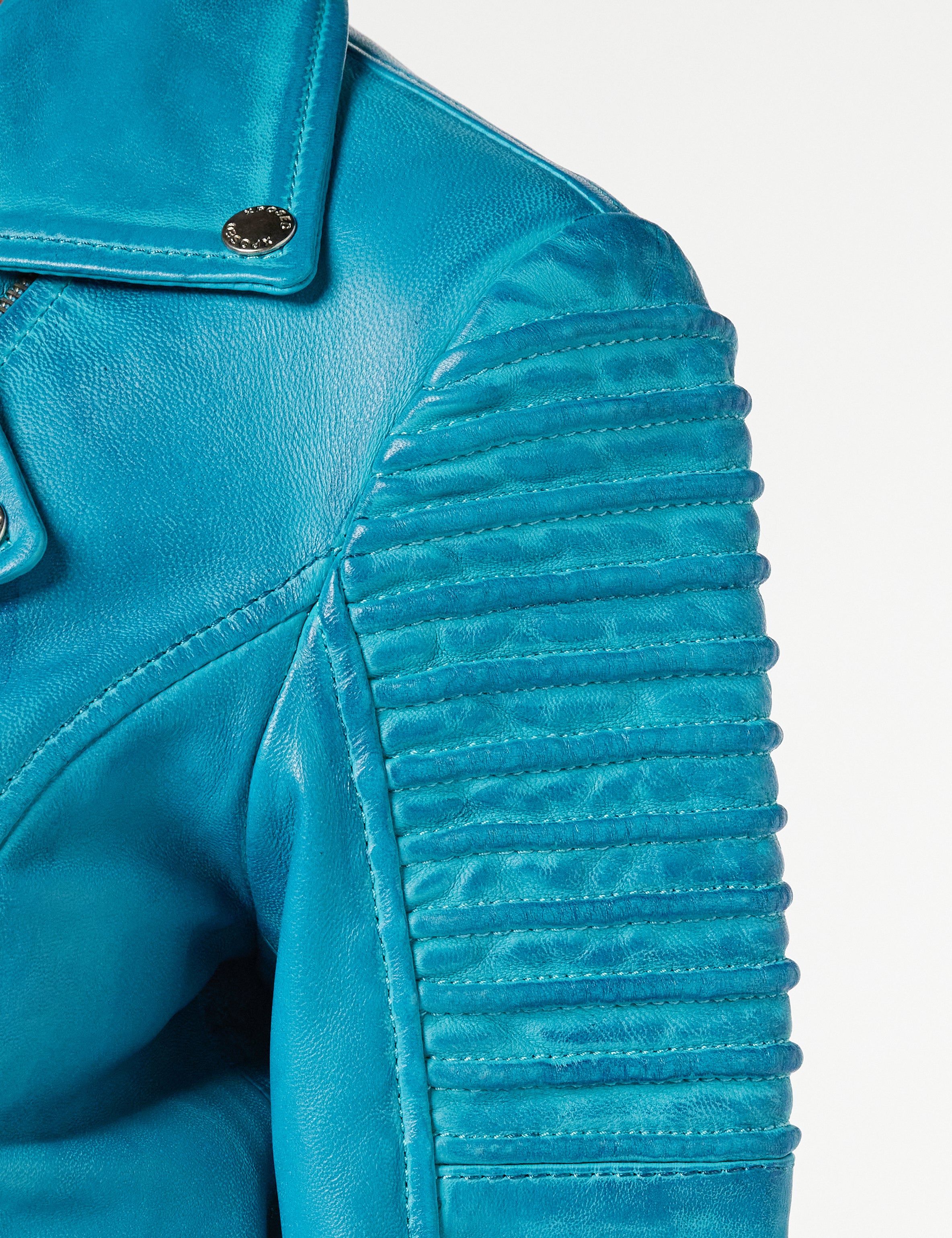 Ladies Retro Biker Frozen Blue