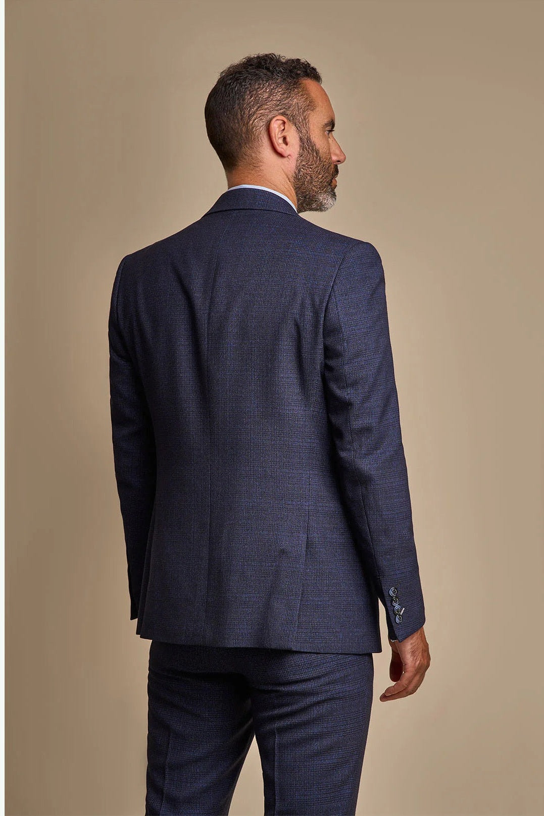 MENS CARIDI NAVY THREE PIECE SUIT CAVANI