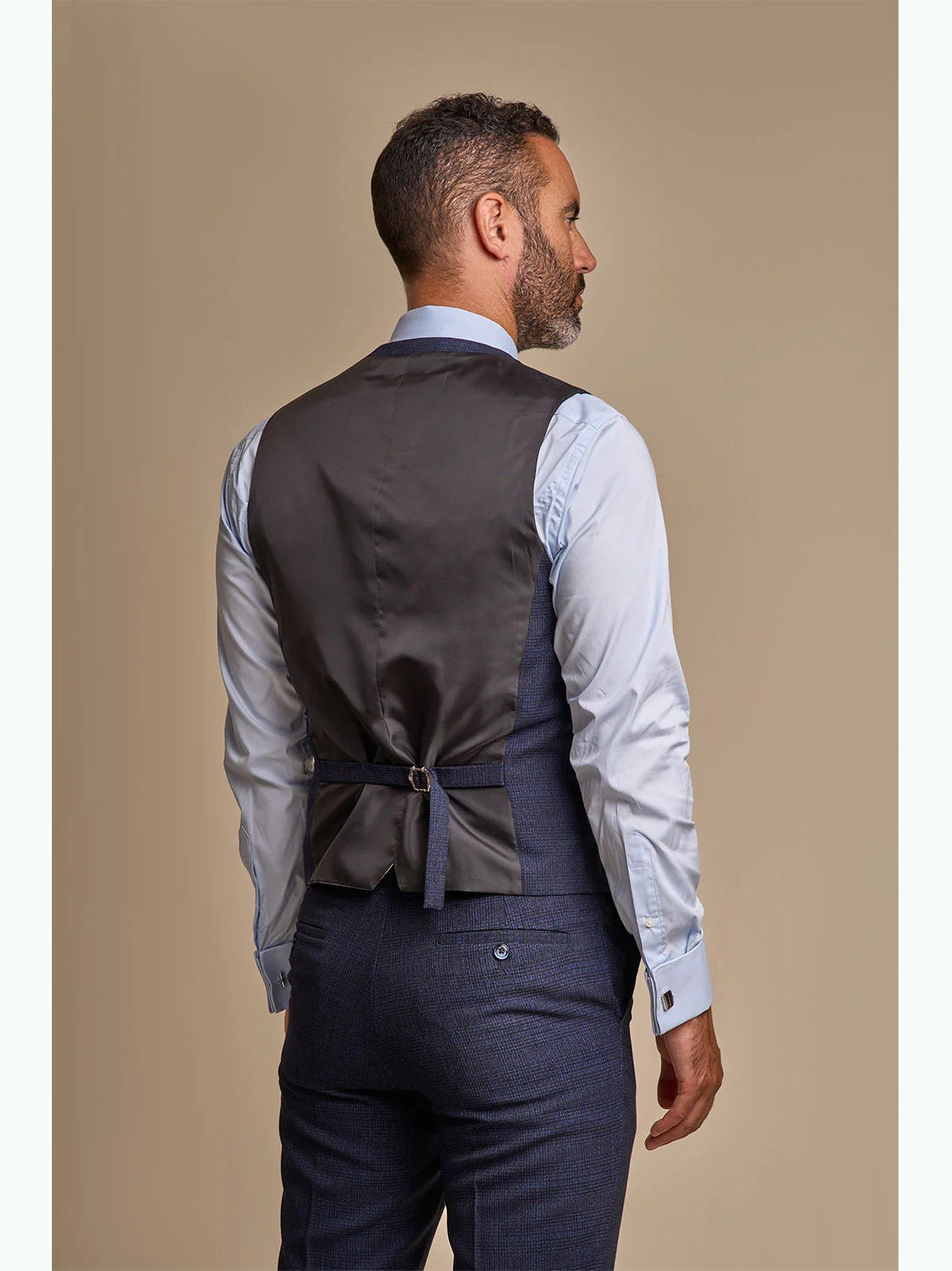 MENS CARIDI NAVY THREE PIECE SUIT CAVANI