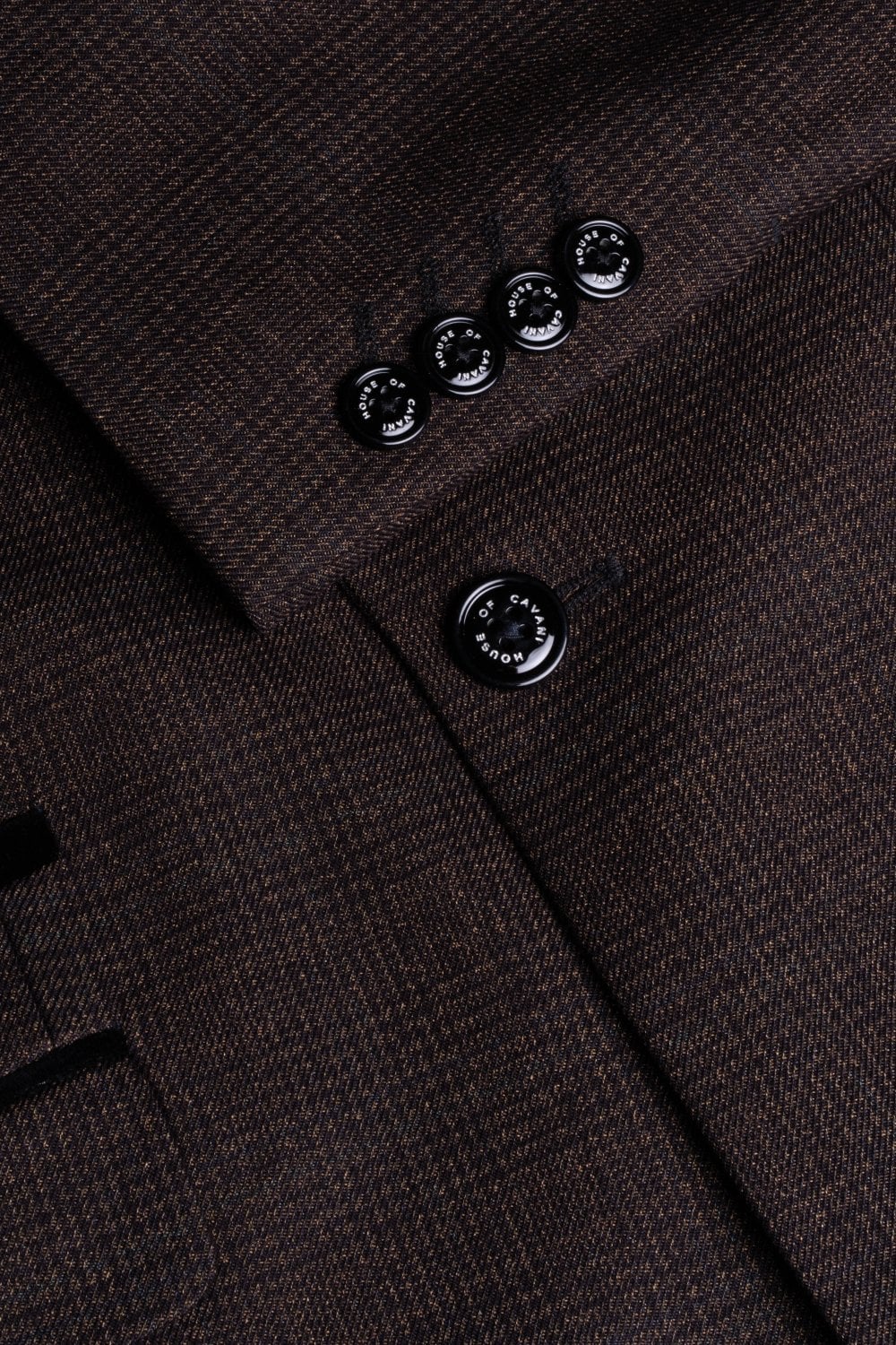 CARIDI – TAILORED FIT BROWN CHECK BLAZER CAVANI