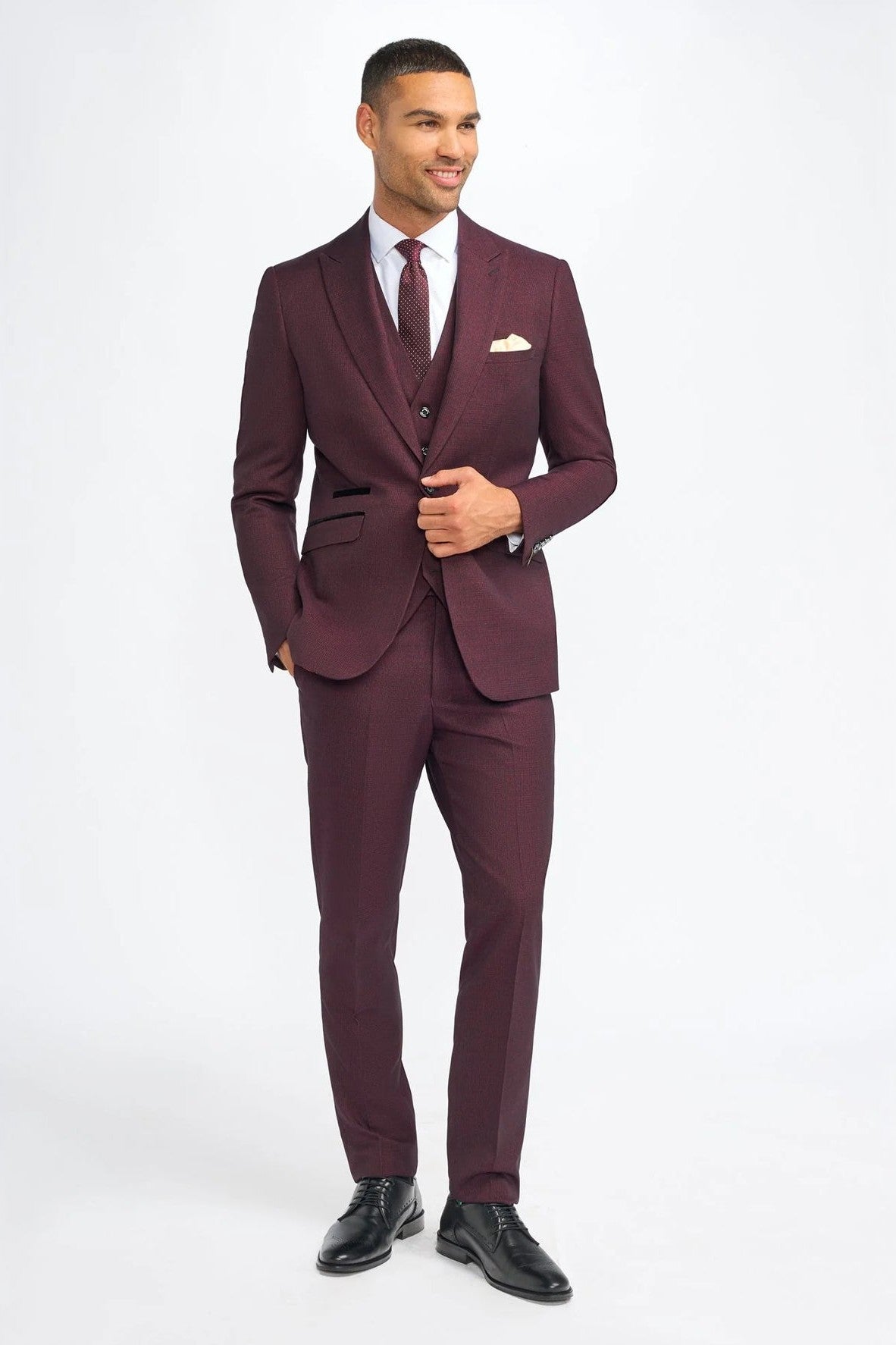 CAVANI – MEN’S CARIDI WINE TAILORED SUIT BLAZER CAVANI