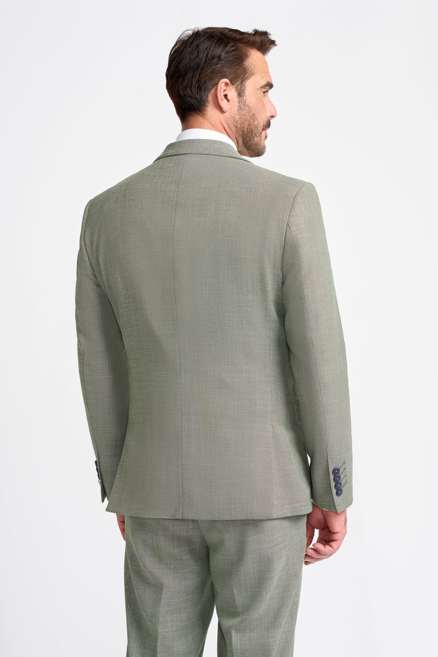 MIAMI – TAILORED FIT LINEN BLEND SAGE GREEN 3 PIECE SUIT CAVANI
