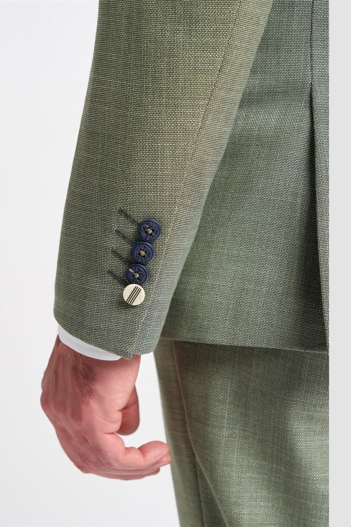 MIAMI – TAILORED FIT LINEN BLEND SAGE GREEN 3 PIECE SUIT CAVANI