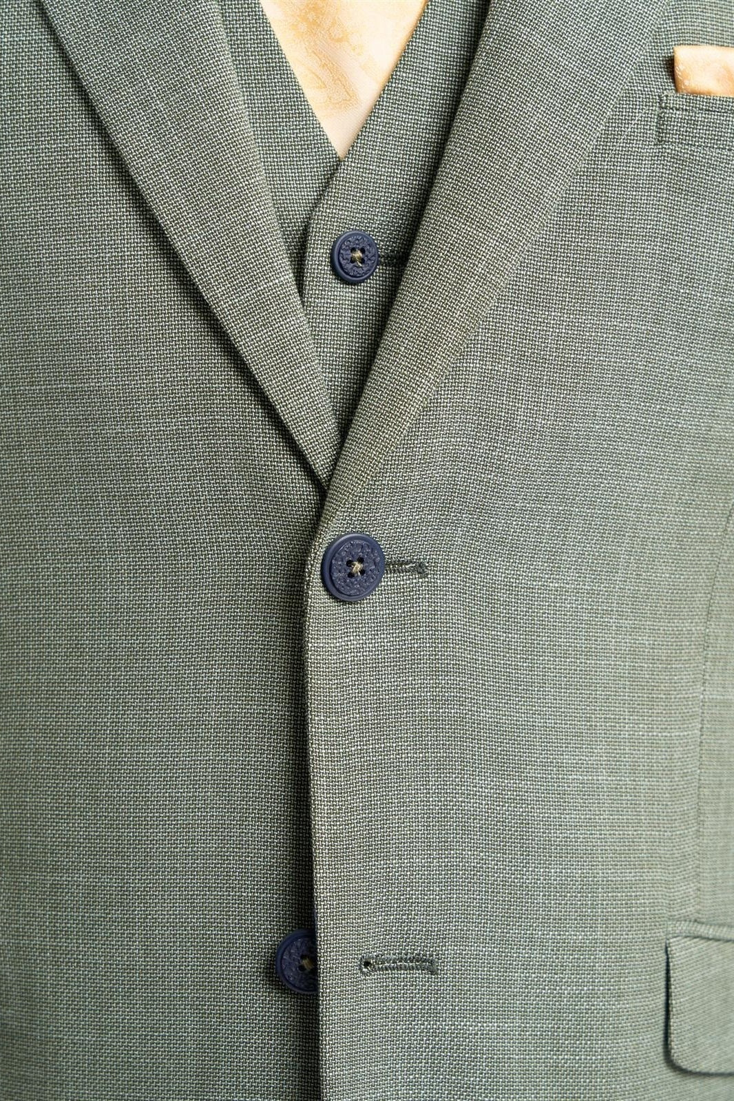 MIAMI – TAILORED FIT LINEN BLEND SAGE GREEN 3 PIECE SUIT CAVANI