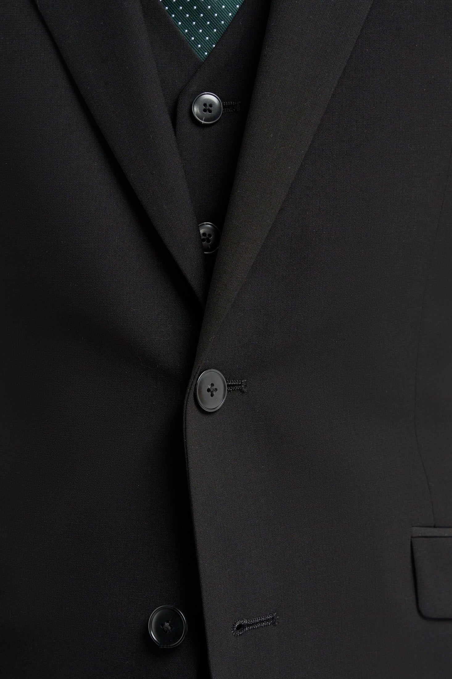 MALIBU – BLACK 3 PIECE TAILORED FIT SUIT CAVANI