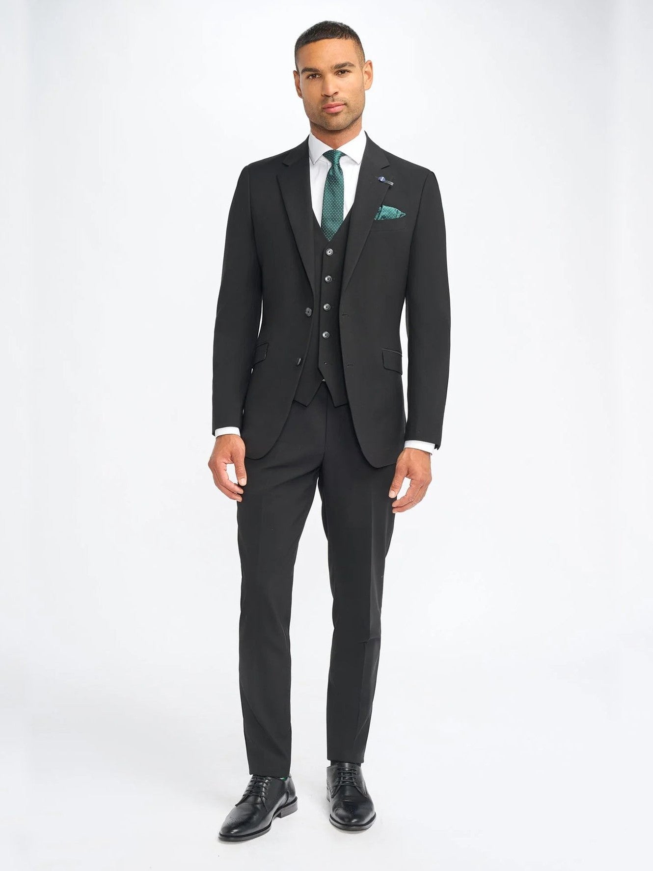 MALIBU – BLACK 3 PIECE TAILORED FIT SUIT CAVANI