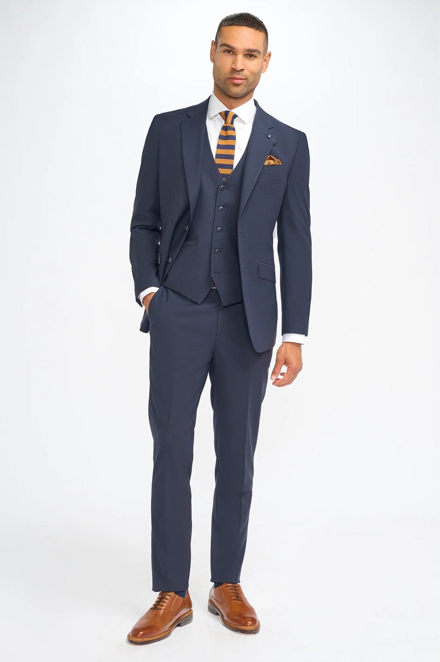 MALIBU – NAVY 3 PIECE TAILORED FIT SUIT CAVANI