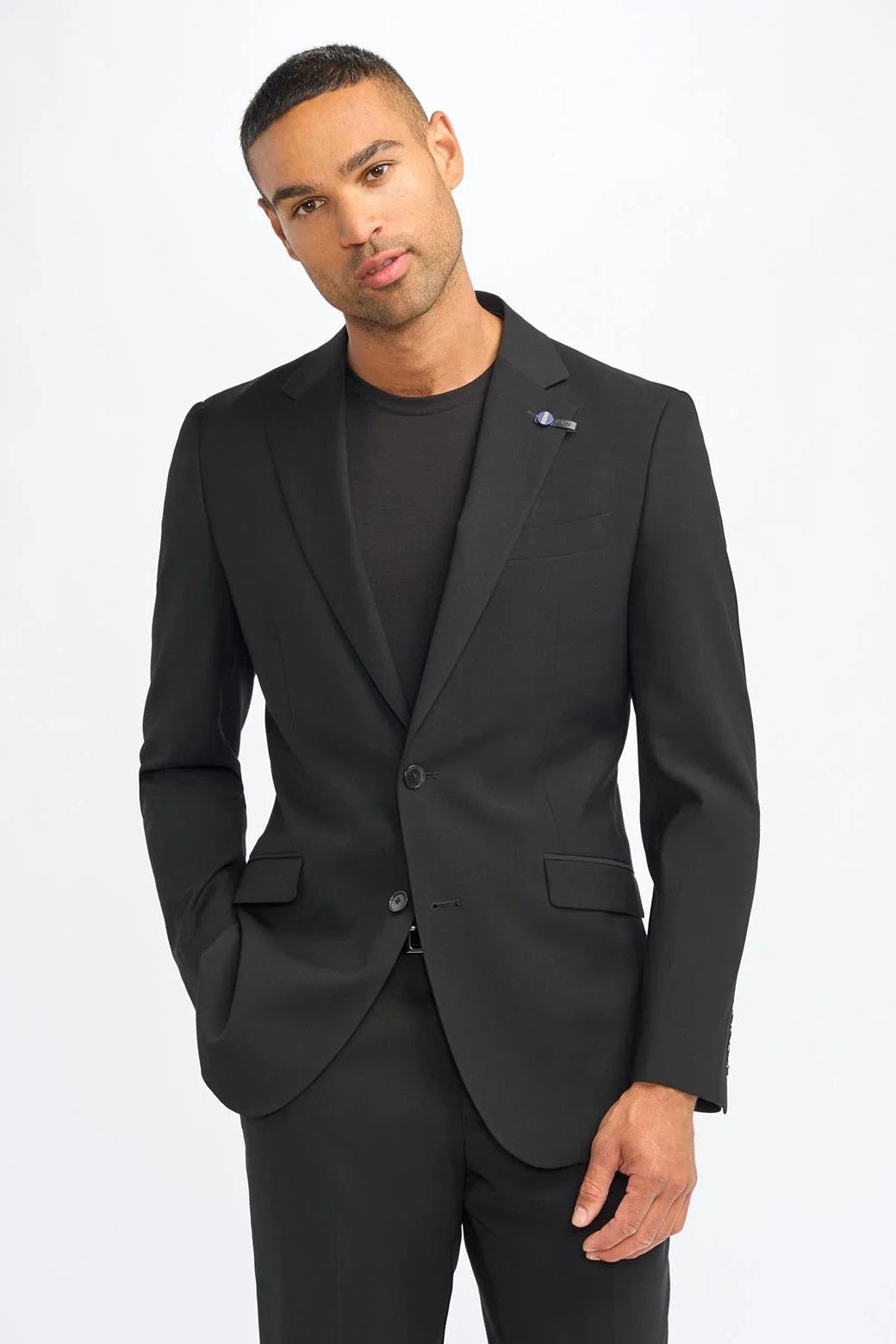 MALIBU – PLAIN BLACK TAILORED FIT BLAZER CAVANI