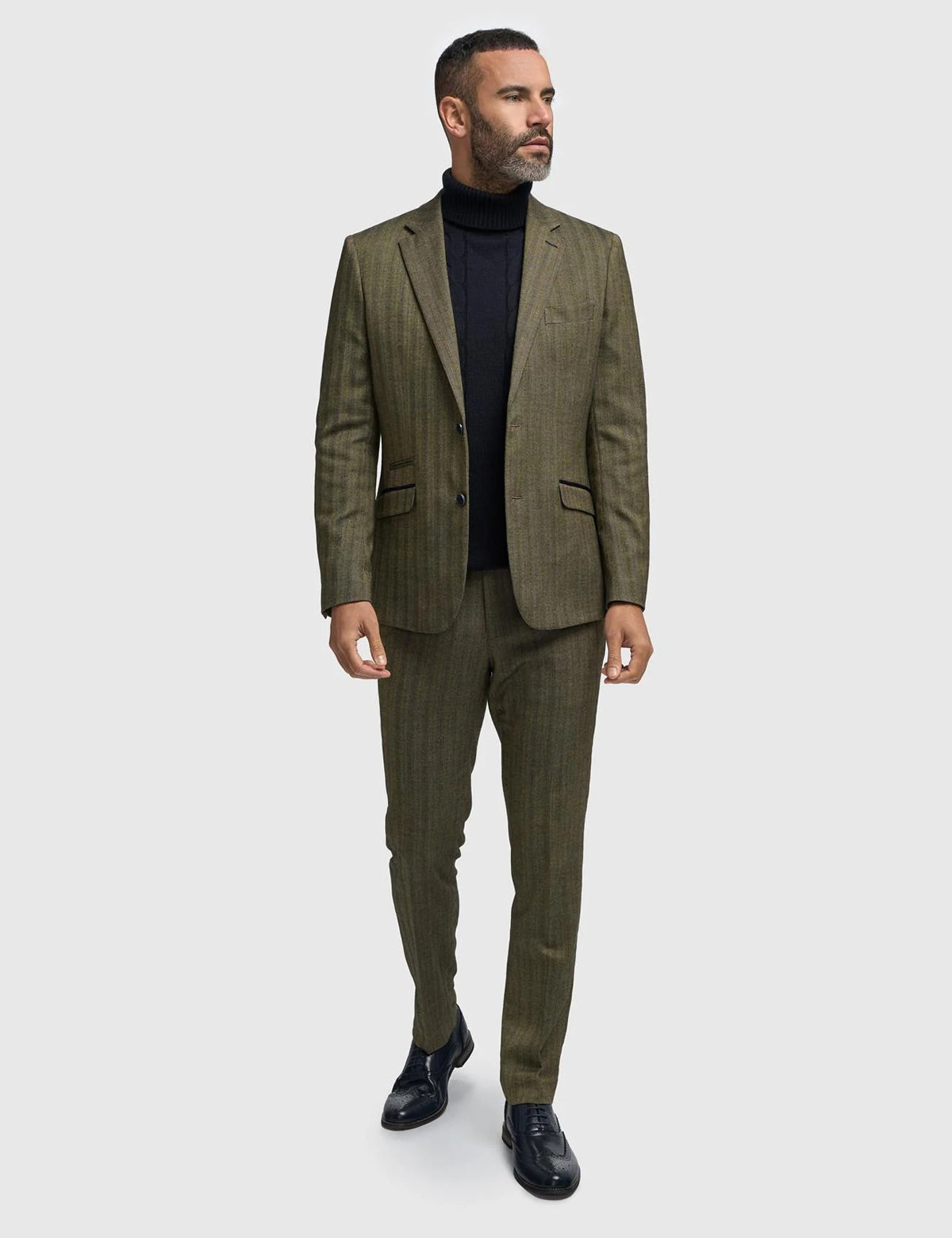 CAVANI – Damon Sage Herringbone Tweed Blazer Men’s