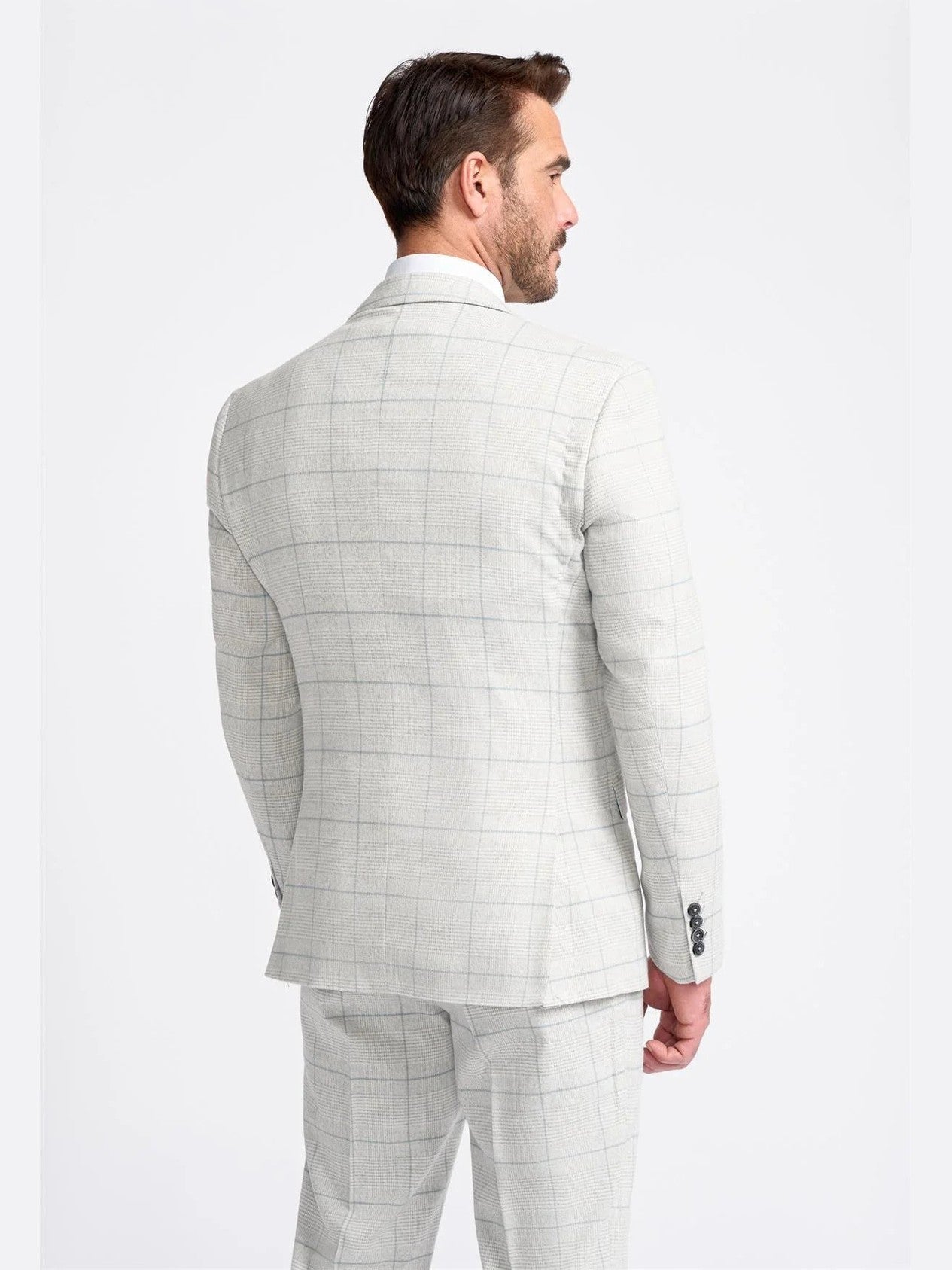 RADHIKA MENS SLIM FIT WHITE THREE PIECE SUIT CAVANI