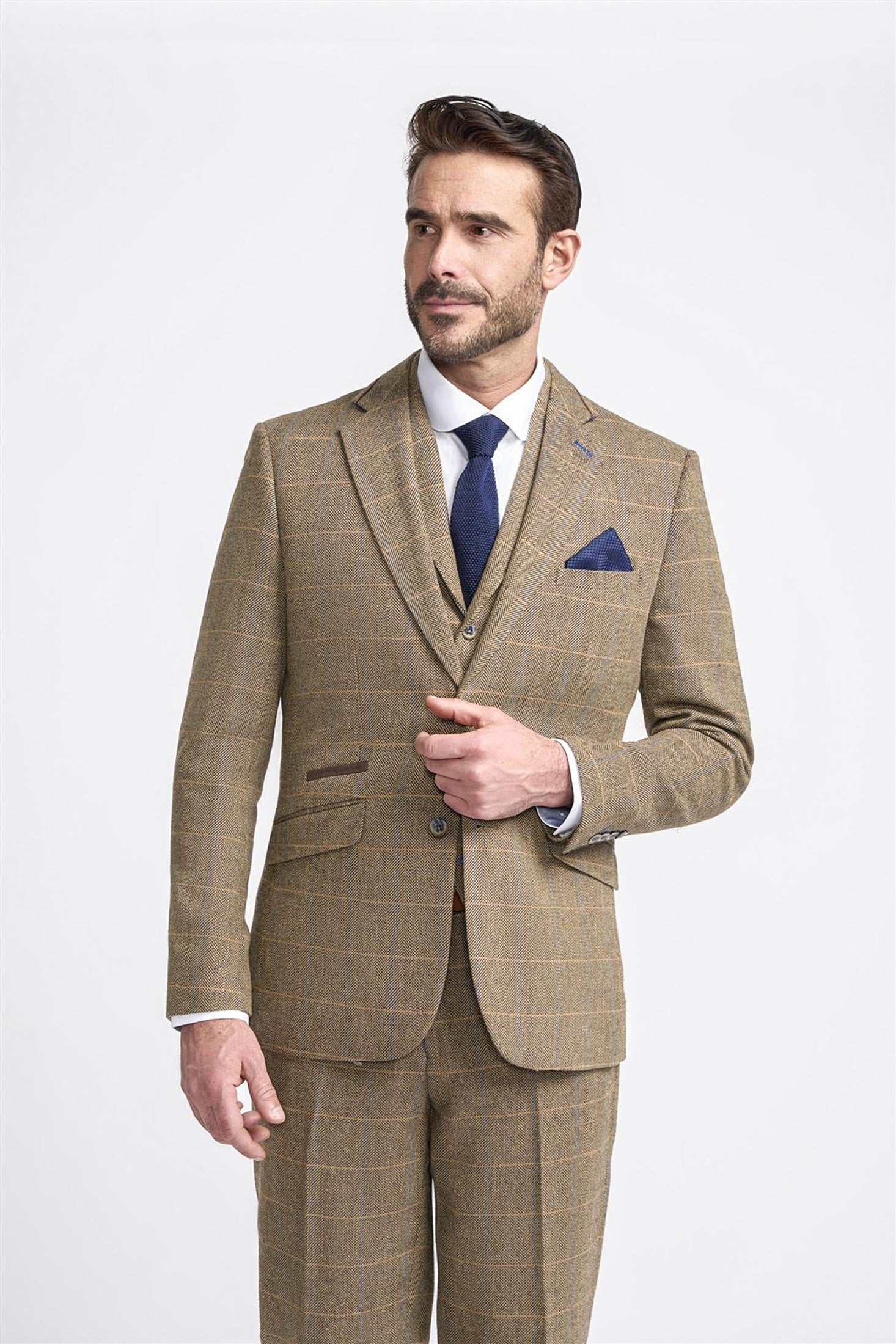ALBERT - BROWN CHECK TWEED BLAZER CAVANI
