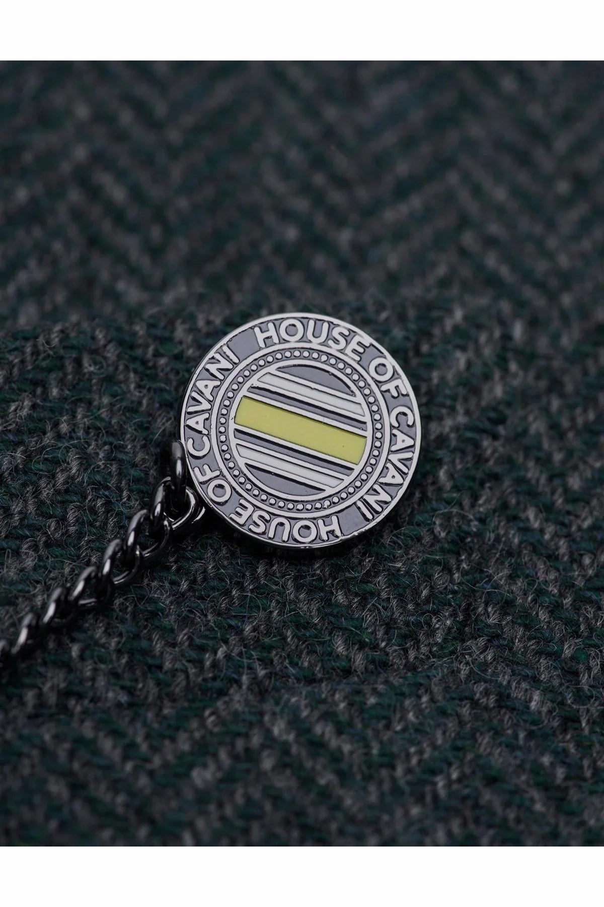 CAVANI – Thomas Olive Green Wool Blend Herringbone Jacket