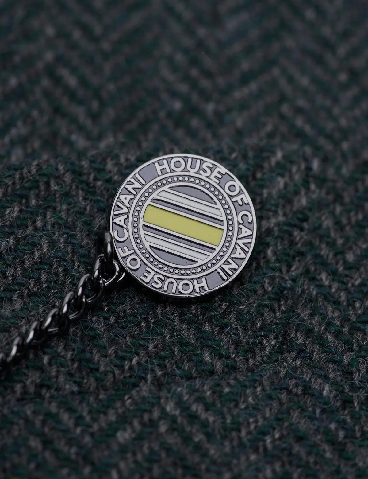 CAVANI – Thomas Olive Green Wool Blend Herringbone Jacket