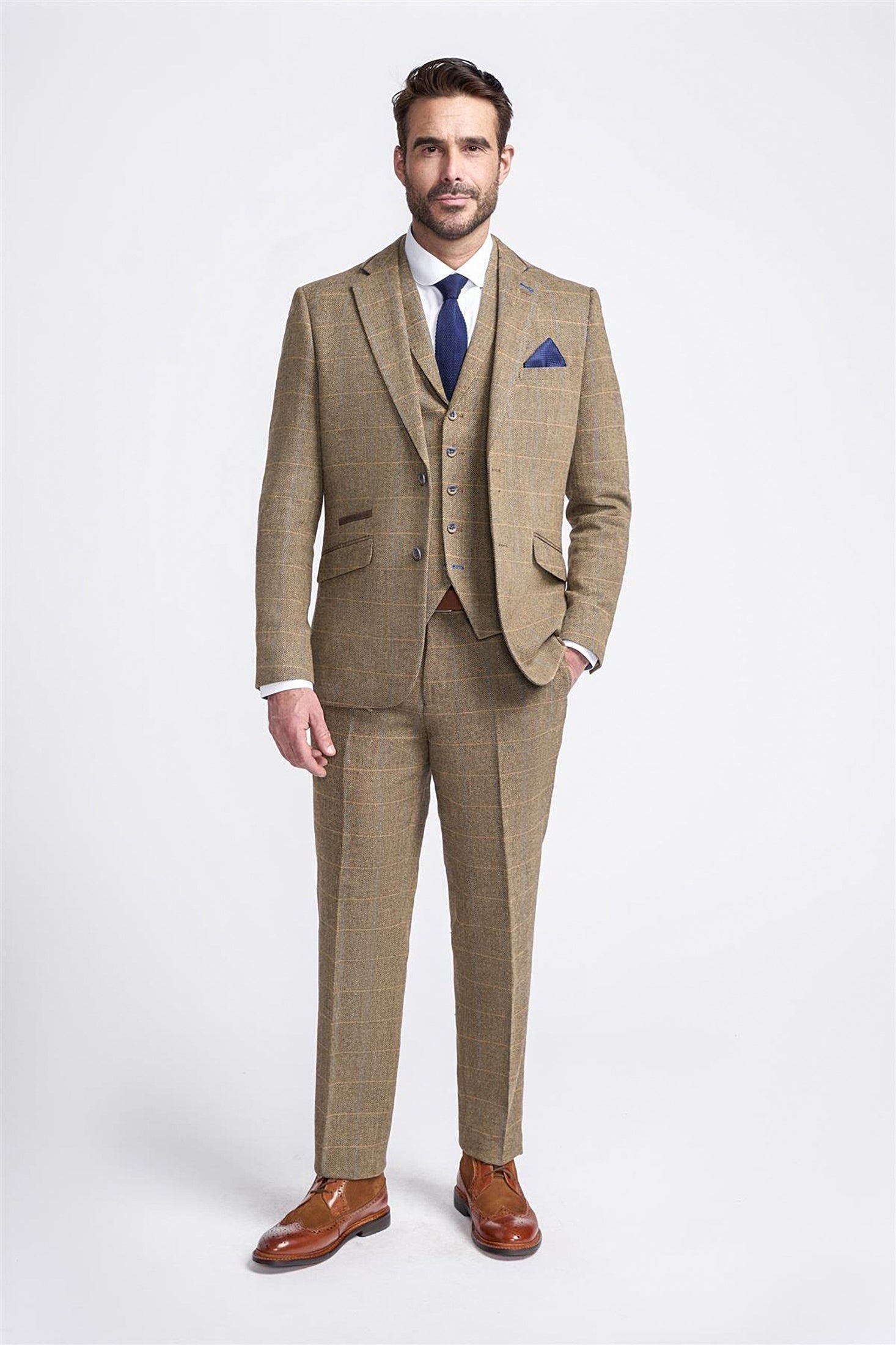 ALBERT - BROWN CHECK TWEED BLAZER CAVANI