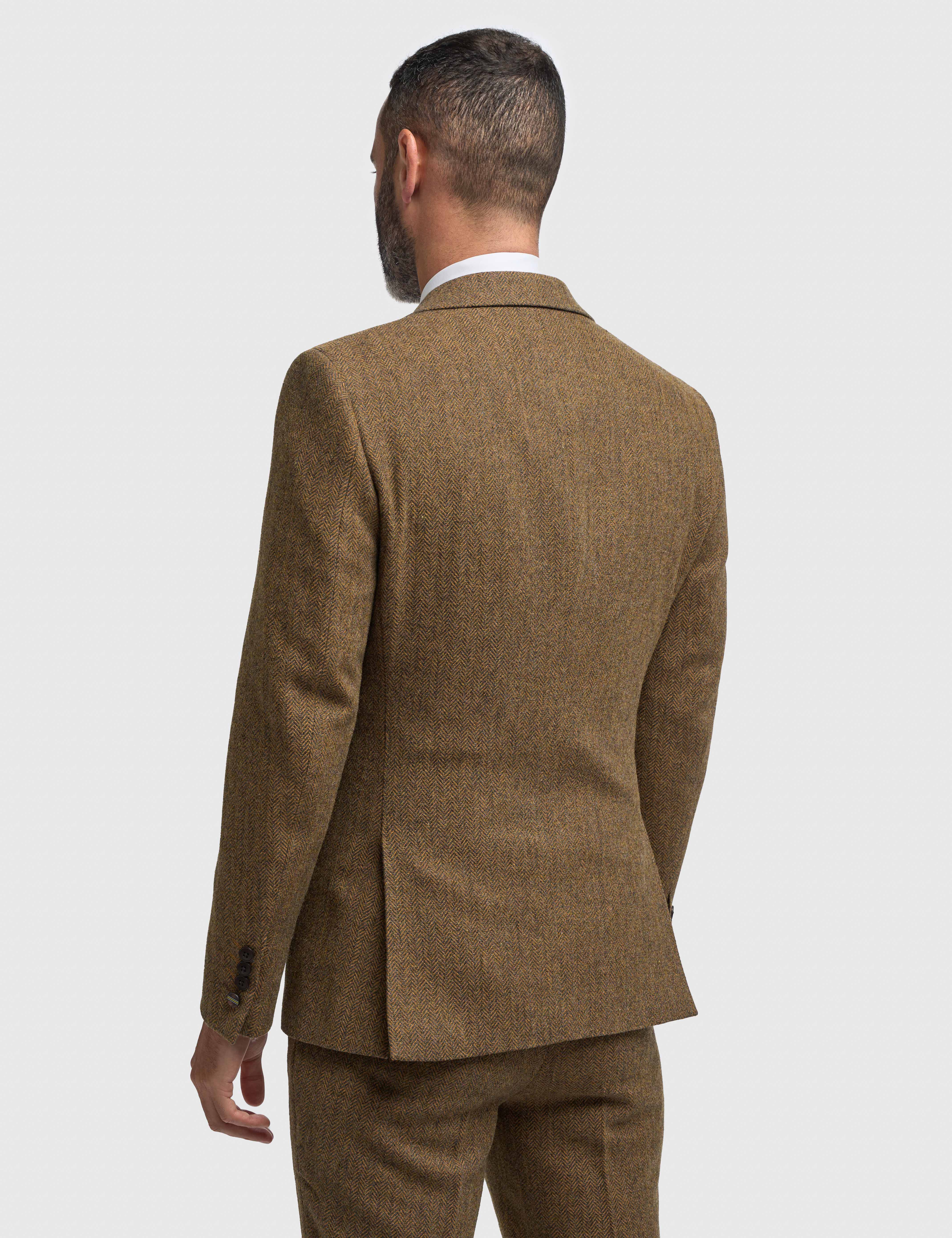 CAVANI – Thomas Brown Wool Rich Herringbone Jacket