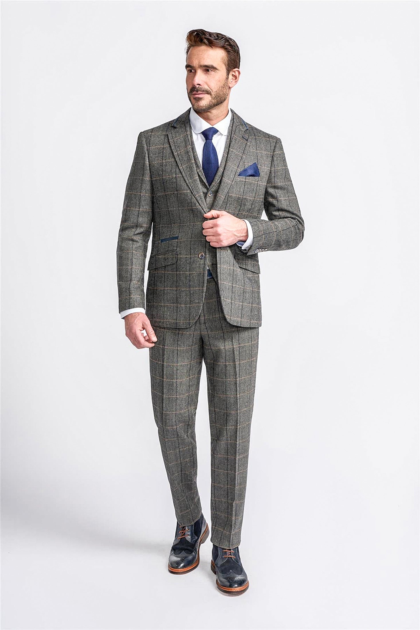 ALBERT - GREY CHECK TWEED BLAZER CAVANI