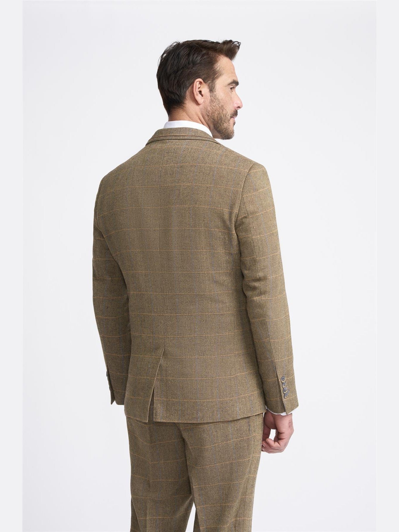 MENS ALBERT BROWN TWEED THREE PIECE SUIT CAVANI