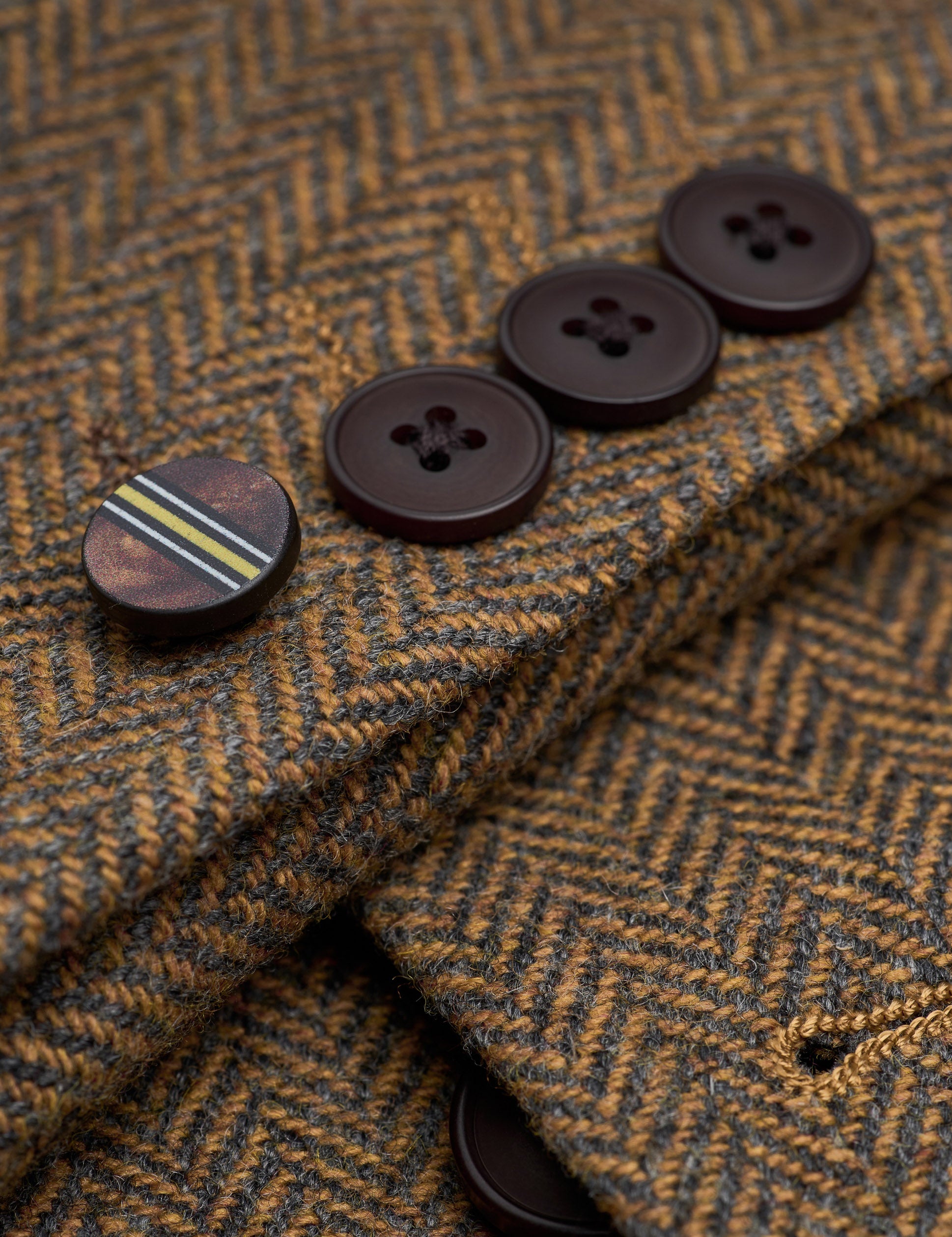 CAVANI – Thomas Brown Wool Rich Herringbone Jacket