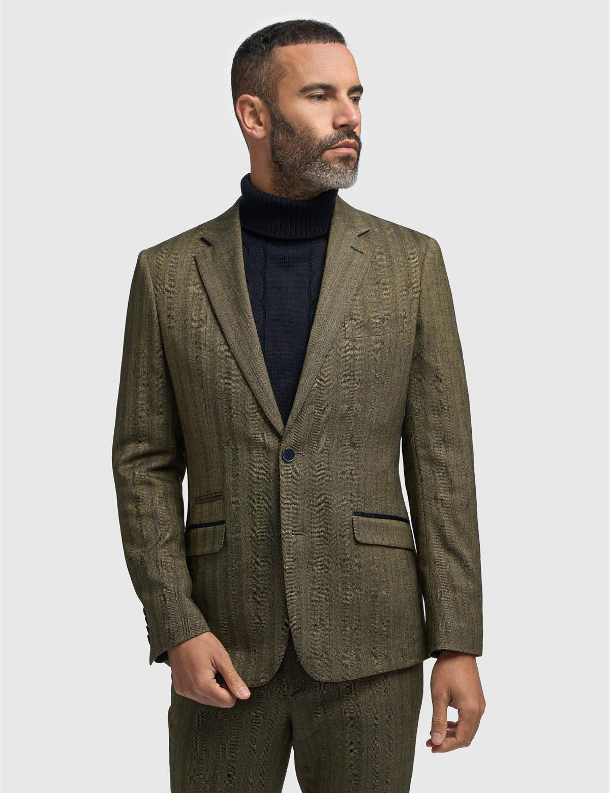 CAVANI – Damon Sage Herringbone Tweed Blazer Men’s