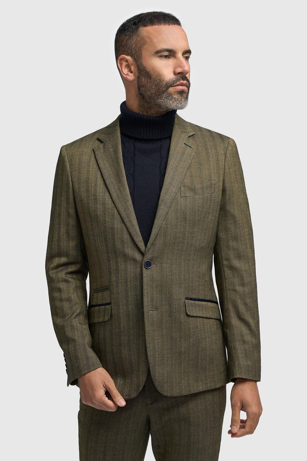 CAVANI – Damon Sage Herringbone Tweed Blazer Men’s