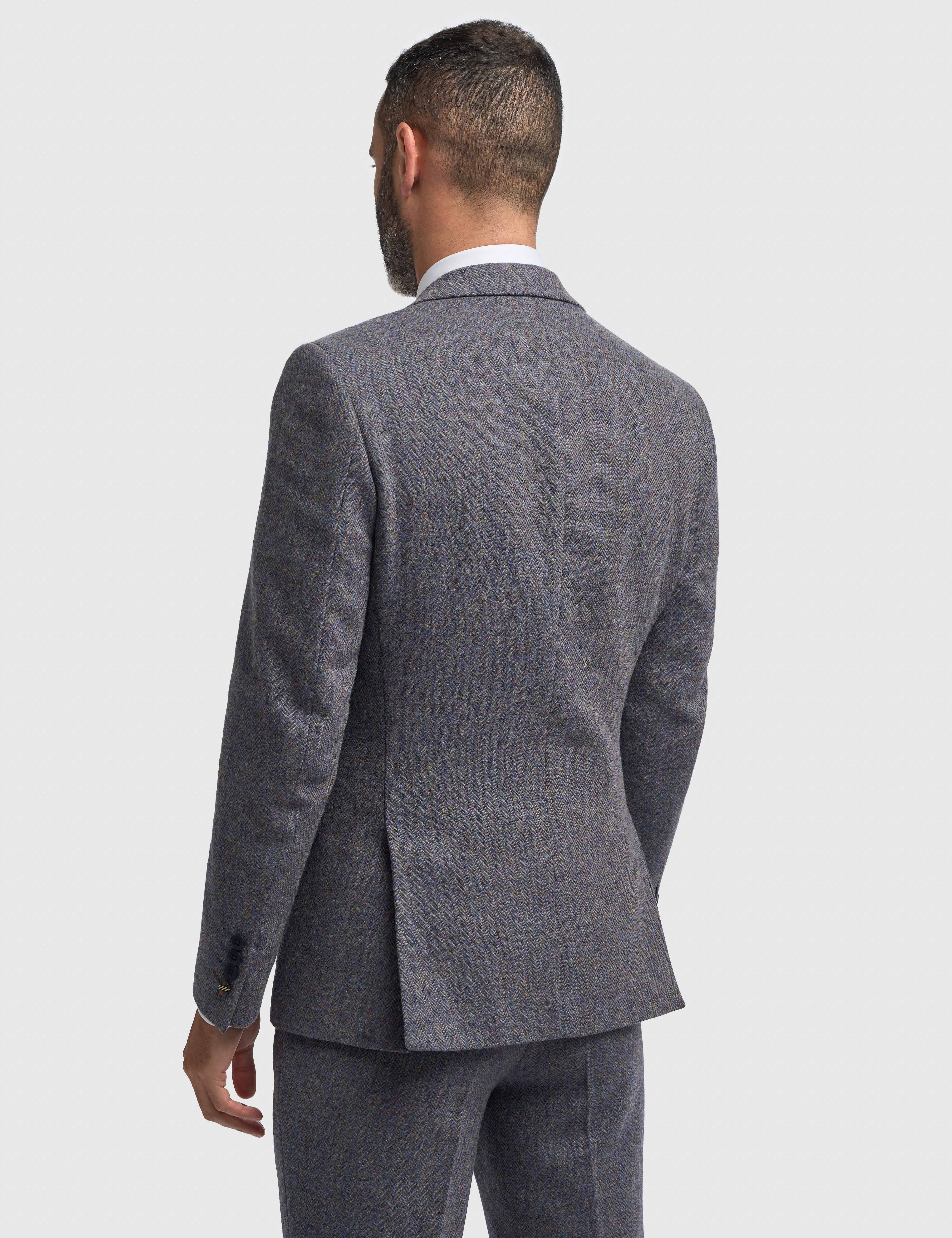 CAVANI – Thomas Savoy Grey Wool Rich Herringbone Jacket