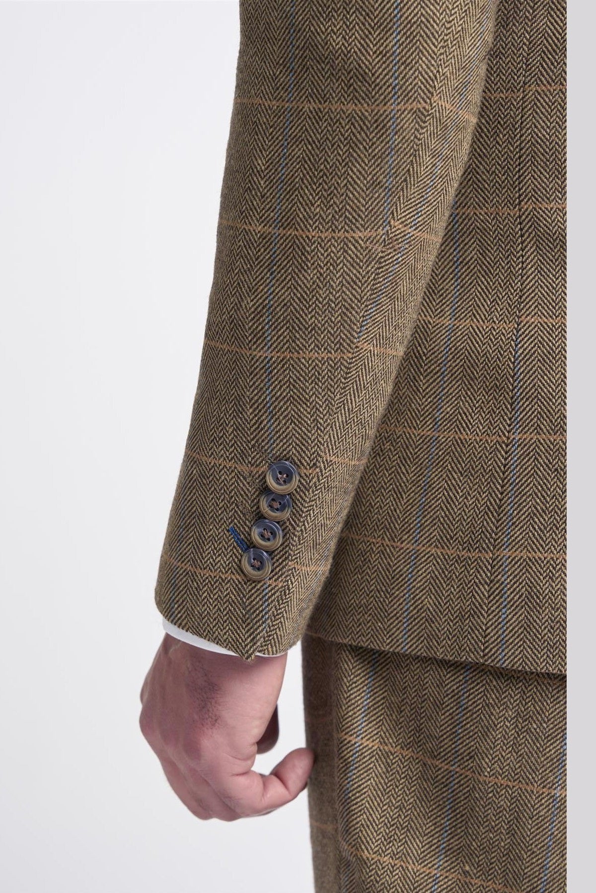 MENS ALBERT BROWN TWEED THREE PIECE SUIT CAVANI