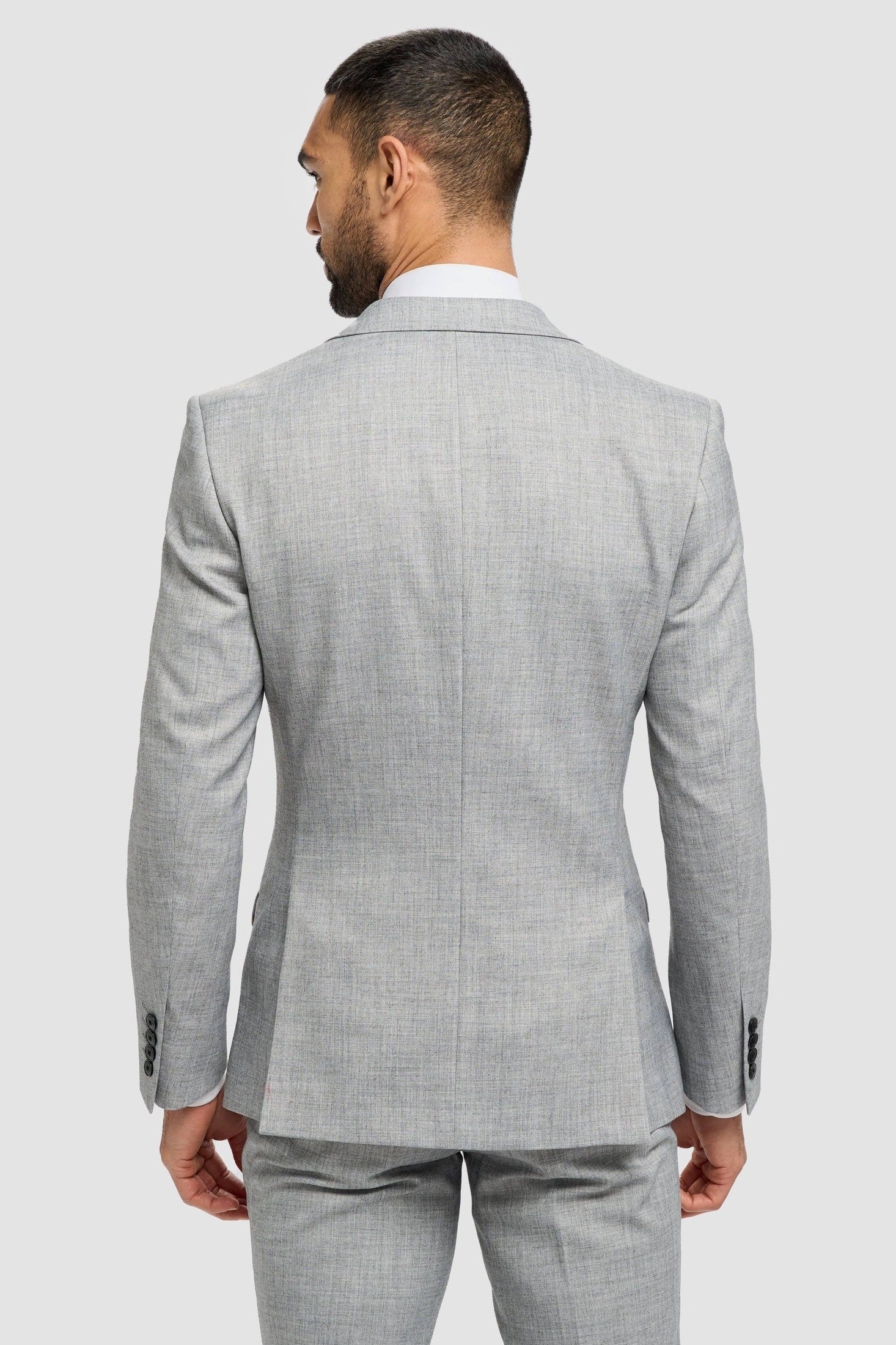 Cavani – Malibu Grey Sharkskin Tailored Fit Jacket for Men’s